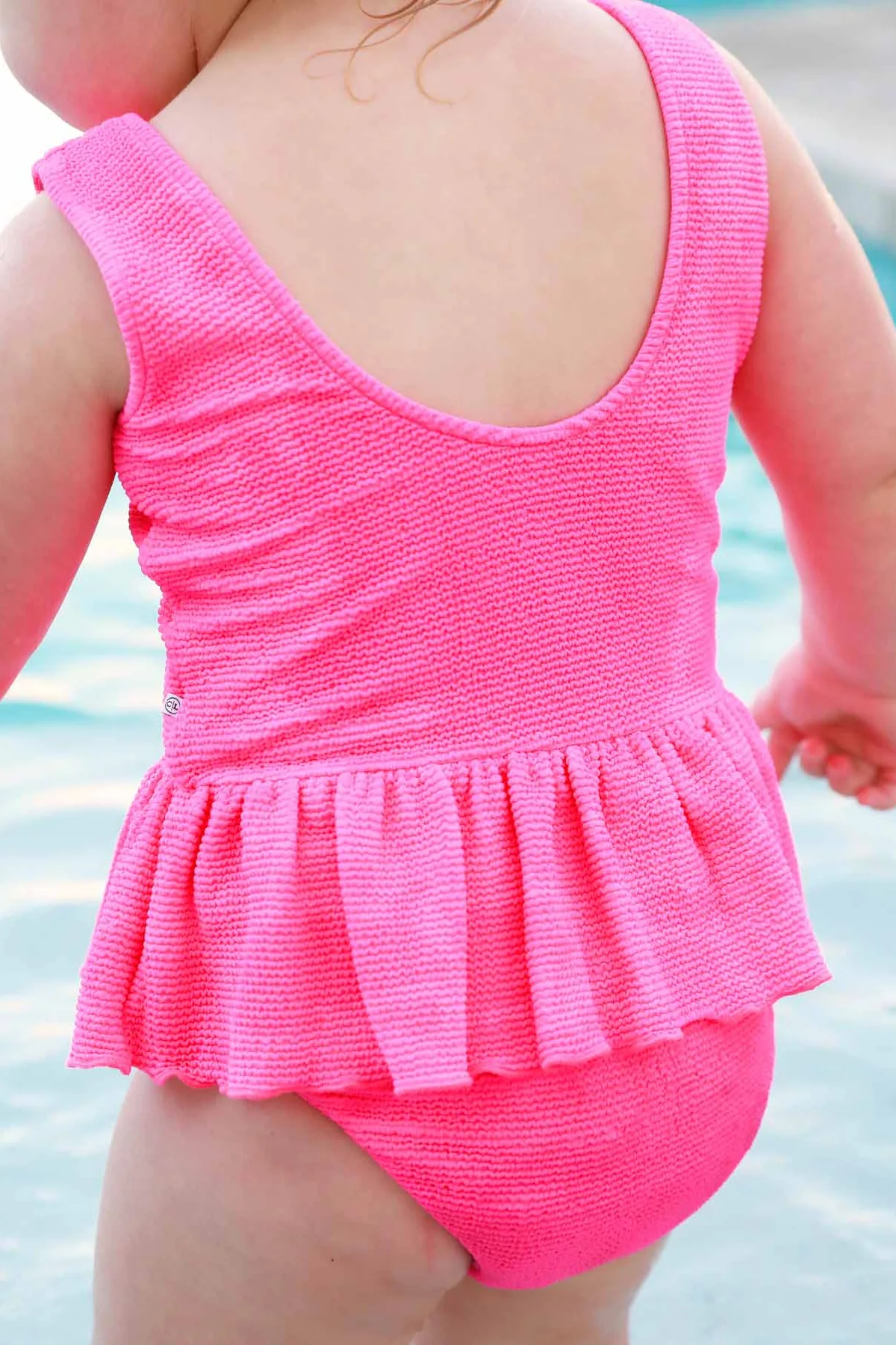 Crinkle One-Piece with Skirt | Neon Pink - Image 6