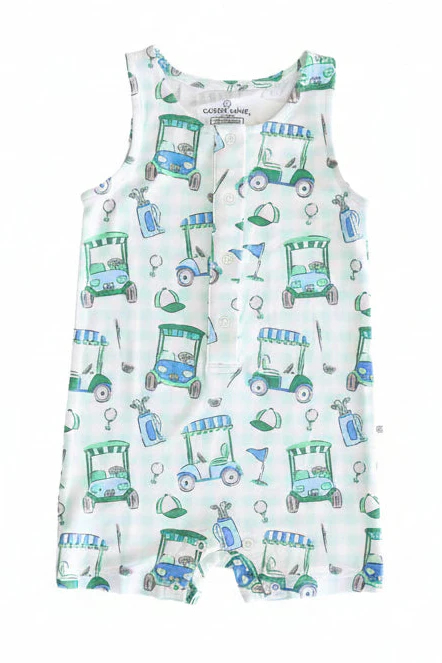 Sleeveless Snap Romper | Birdie Babes Green