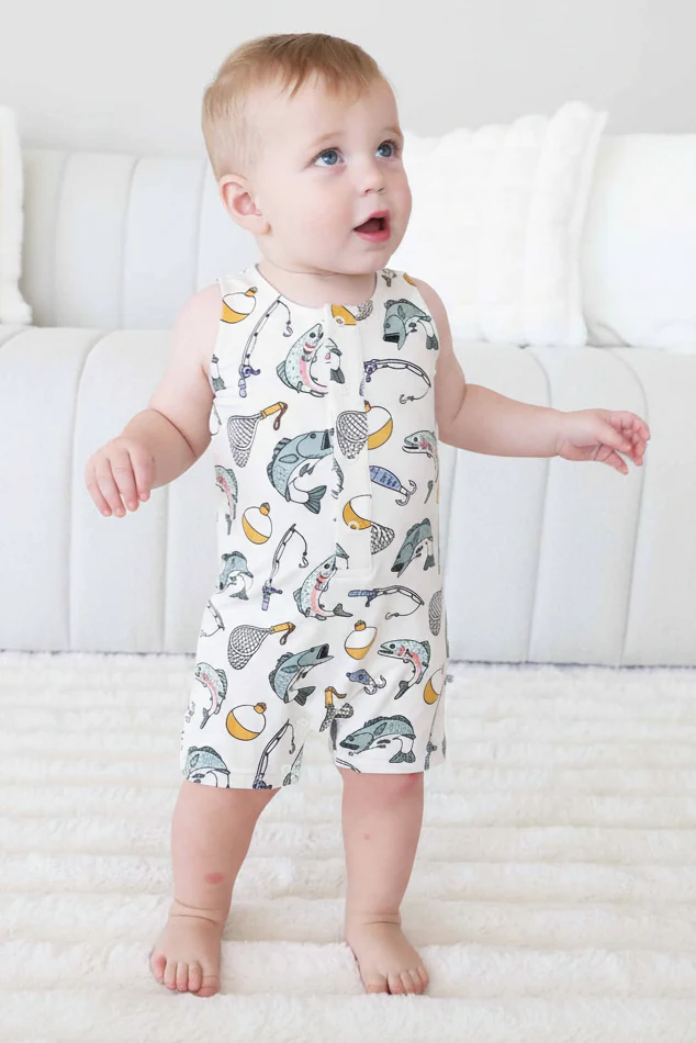 Sleeveless Snap Romper | Catch of the Day