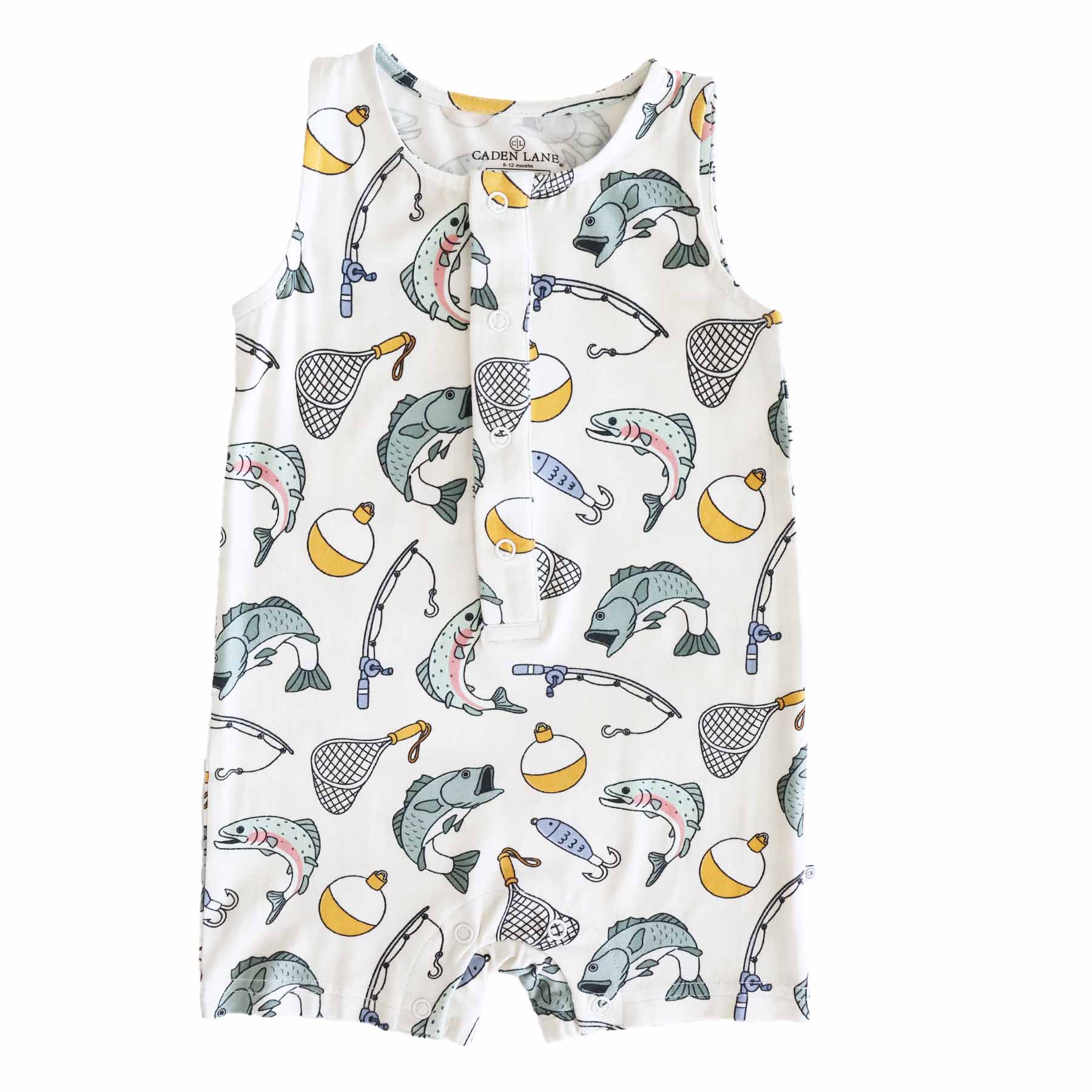 Sleeveless Snap Romper | Catch of the Day - Image 2