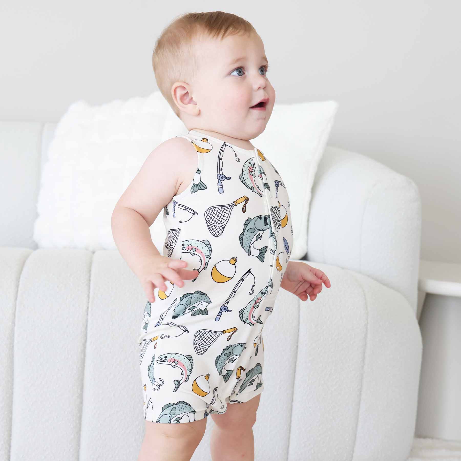 Sleeveless Snap Romper | Catch of the Day - Image 6