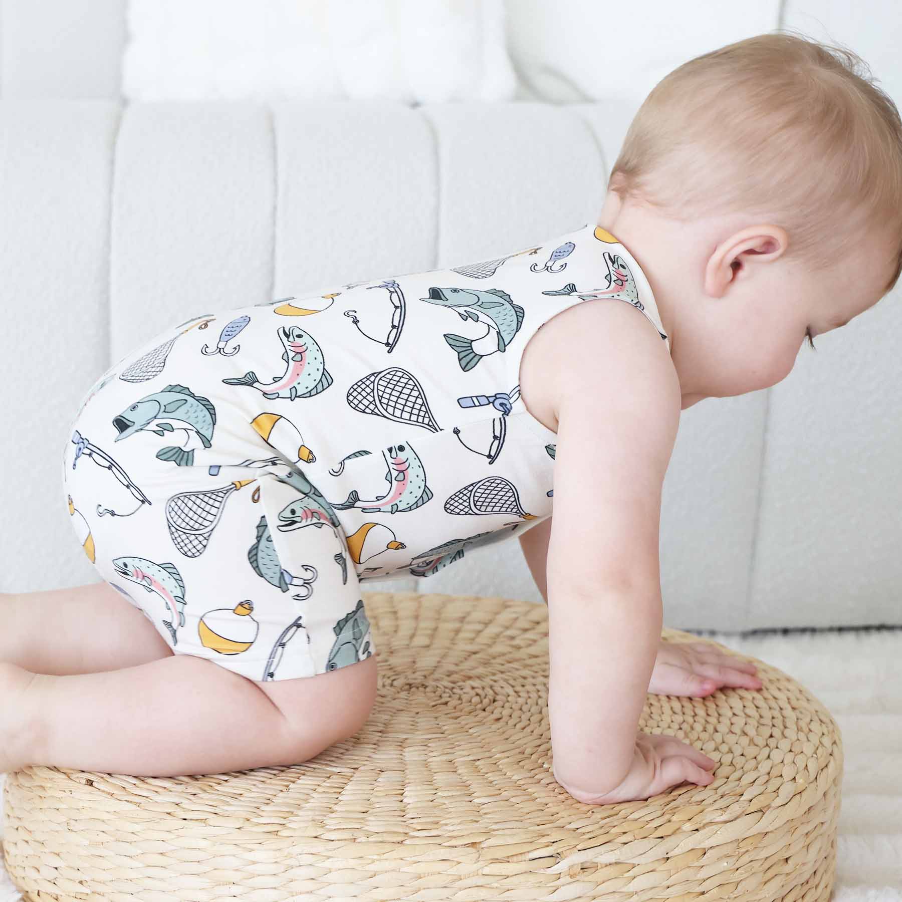 Sleeveless Snap Romper | Catch of the Day - Image 7