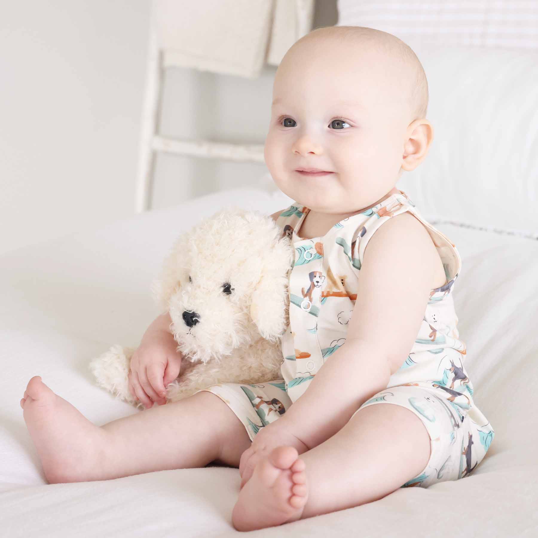 Sleeveless Snap Romper | Paddle Pups - Image 10