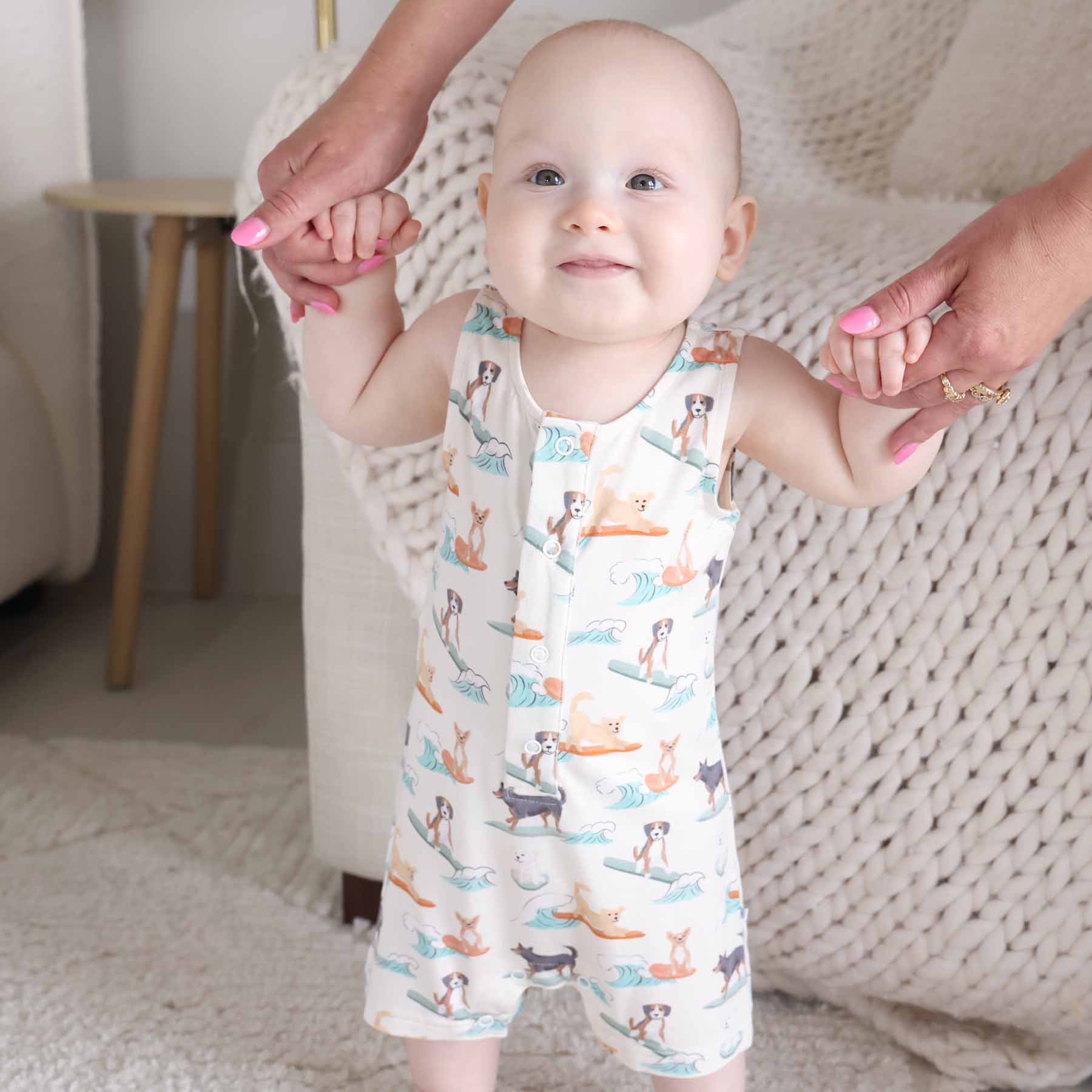 Sleeveless Snap Romper | Paddle Pups - Image 11