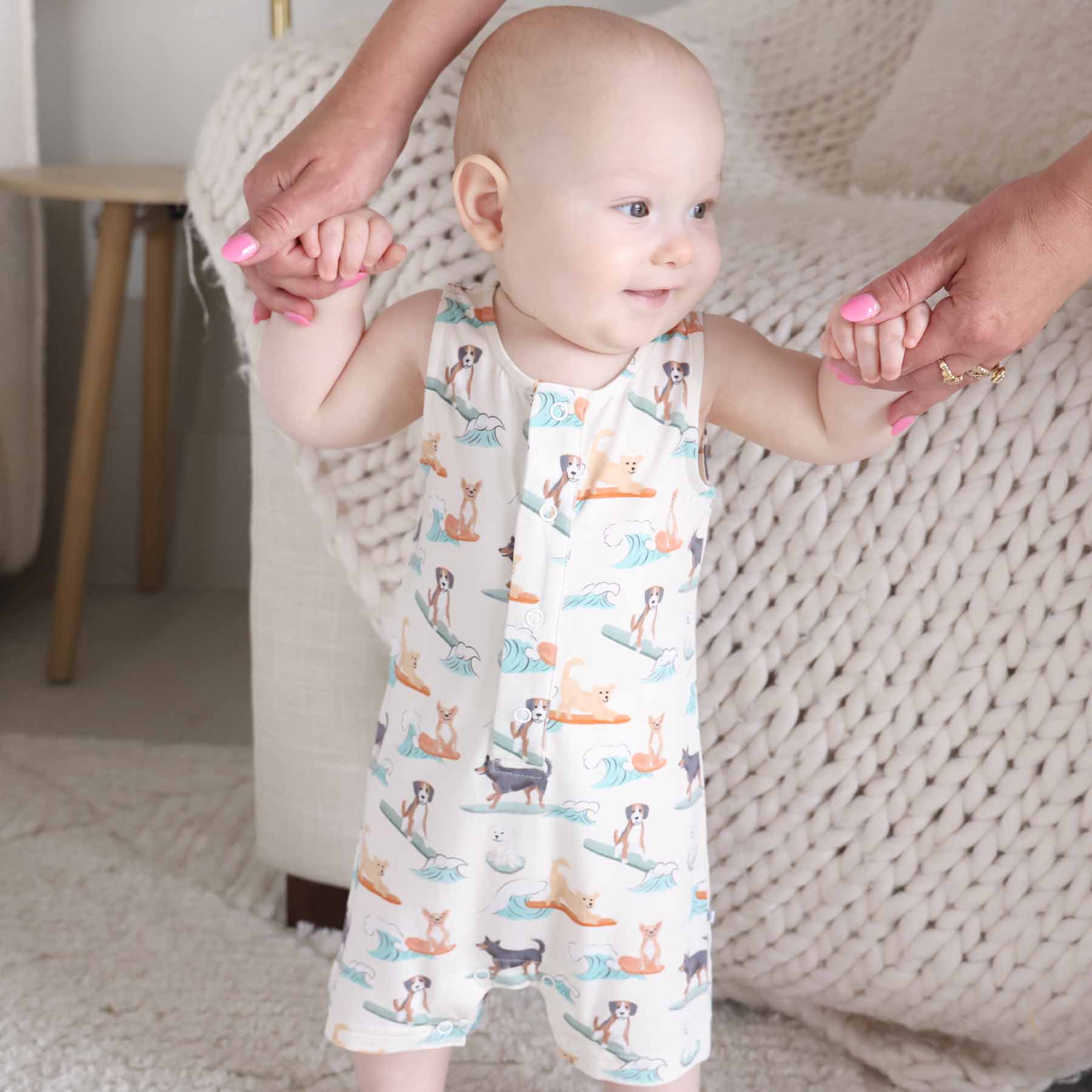 Sleeveless Snap Romper | Paddle Pups - Image 3