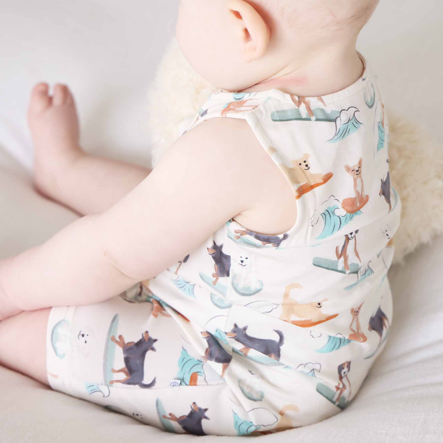 Sleeveless Snap Romper | Paddle Pups - Image 4