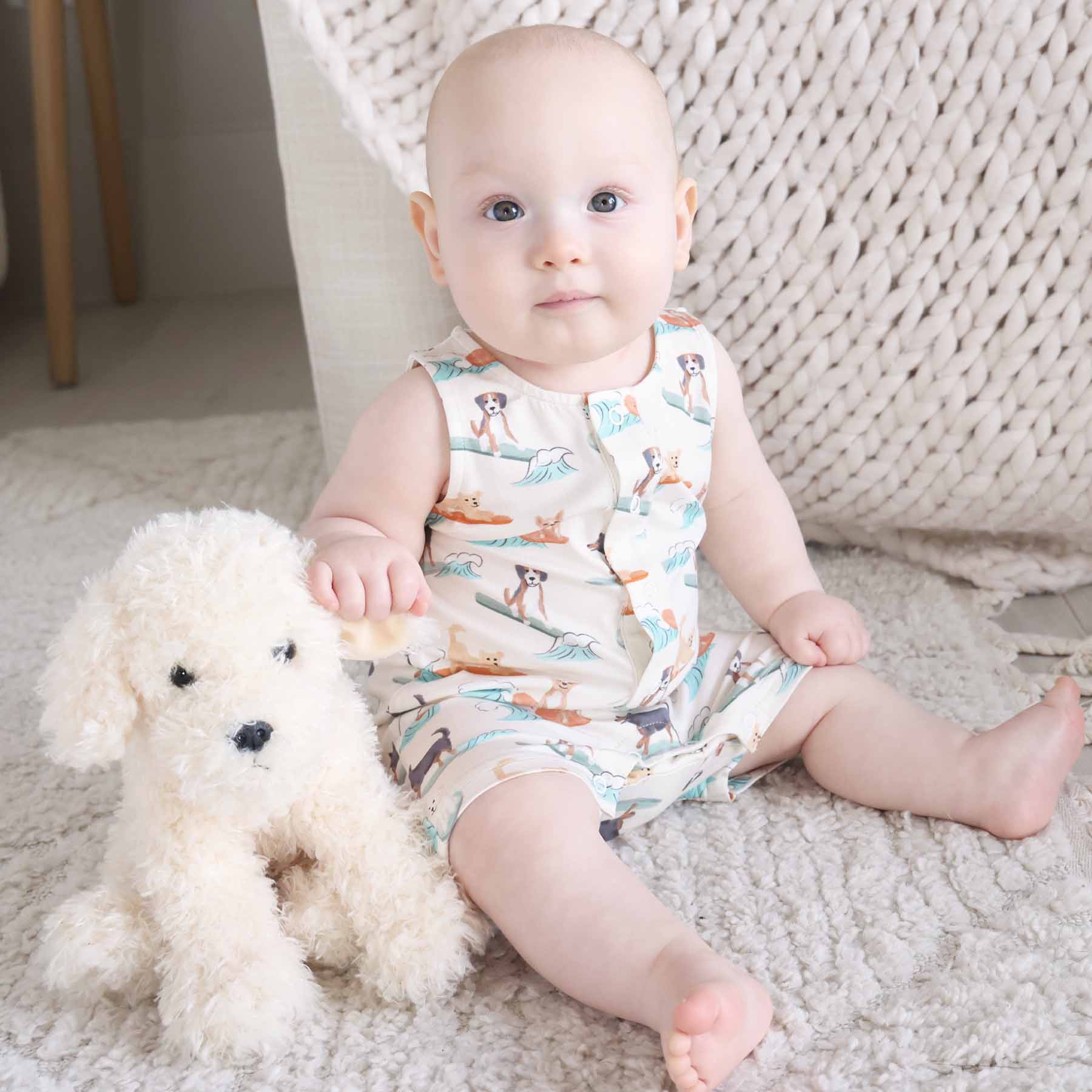 Sleeveless Snap Romper | Paddle Pups - Image 5