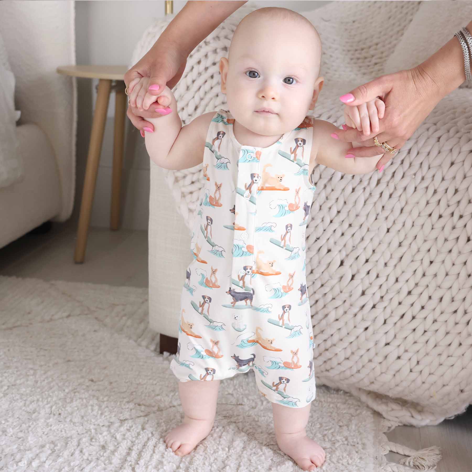 Sleeveless Snap Romper | Paddle Pups - Image 8