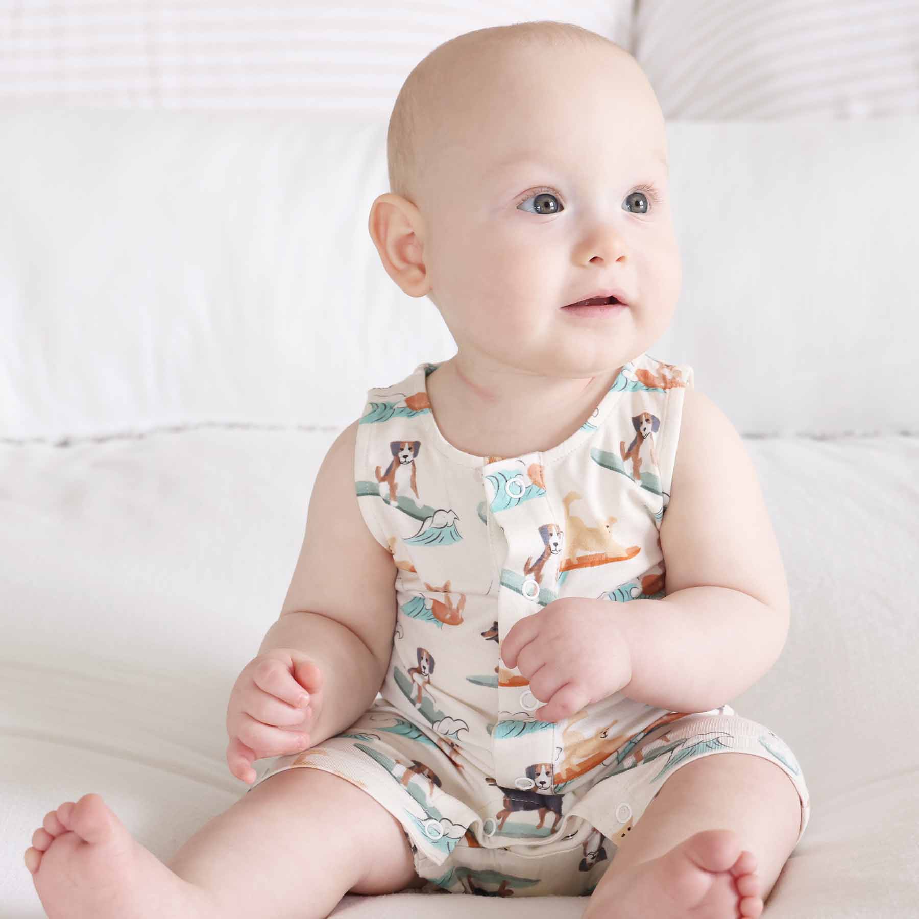 Sleeveless Snap Romper | Paddle Pups - Image 9