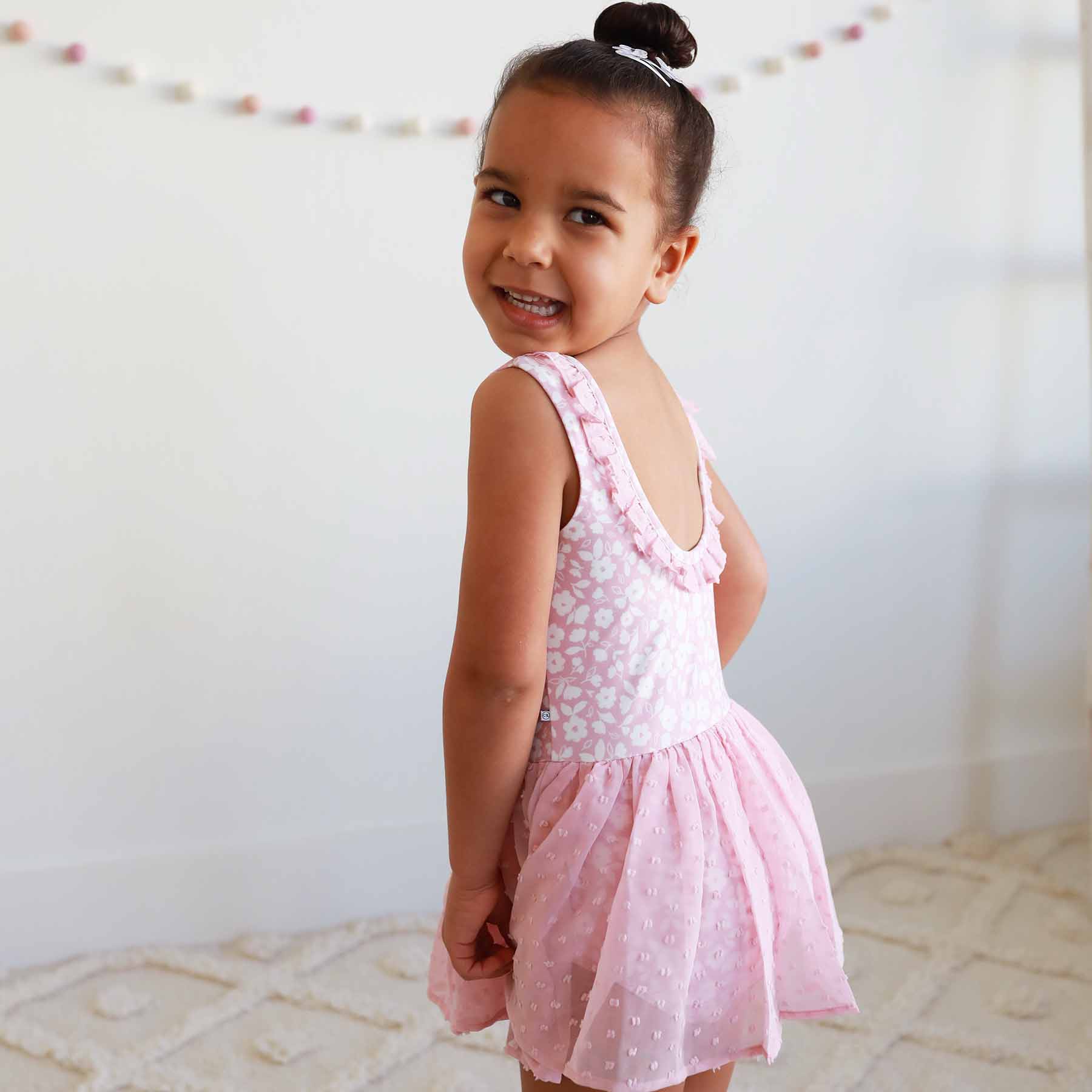 Sleeveless Swiss Dot Leotard | Tiny Blooms - Image 12