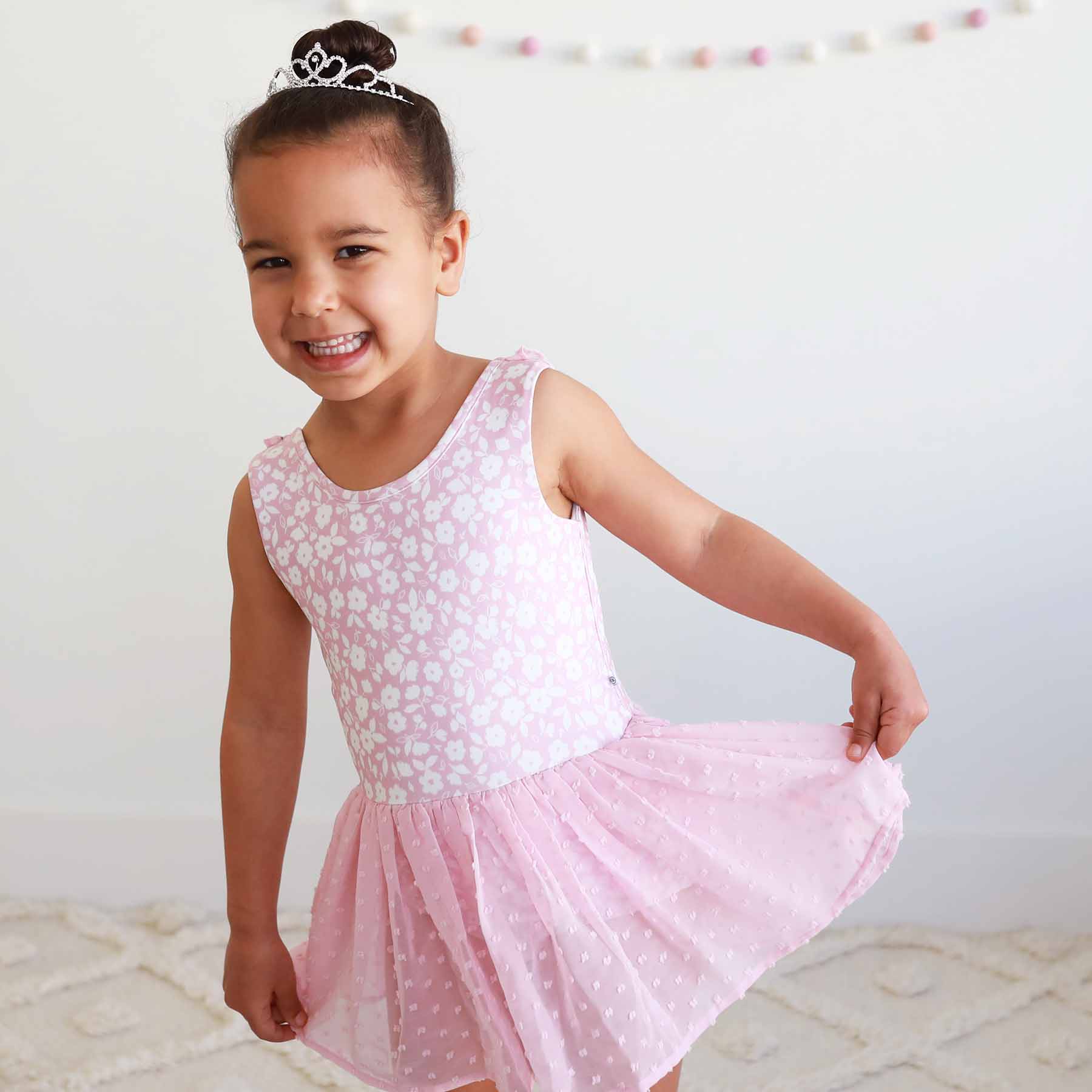 Sleeveless Swiss Dot Leotard | Tiny Blooms - Image 14