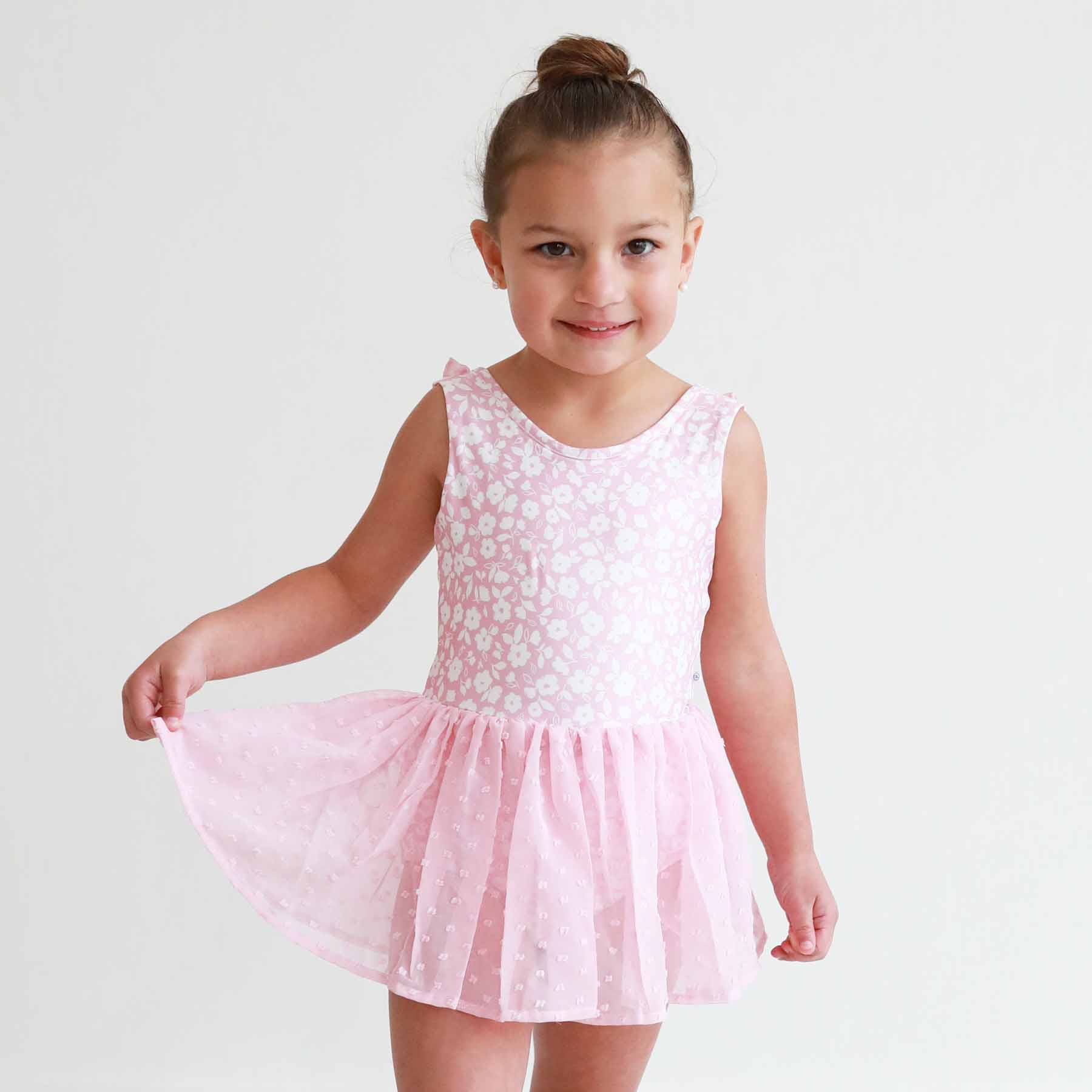 Sleeveless Swiss Dot Leotard | Tiny Blooms - Image 15