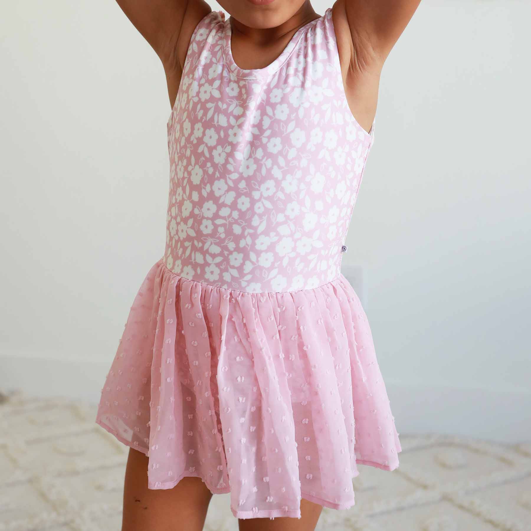 Sleeveless Swiss Dot Leotard | Tiny Blooms - Image 16