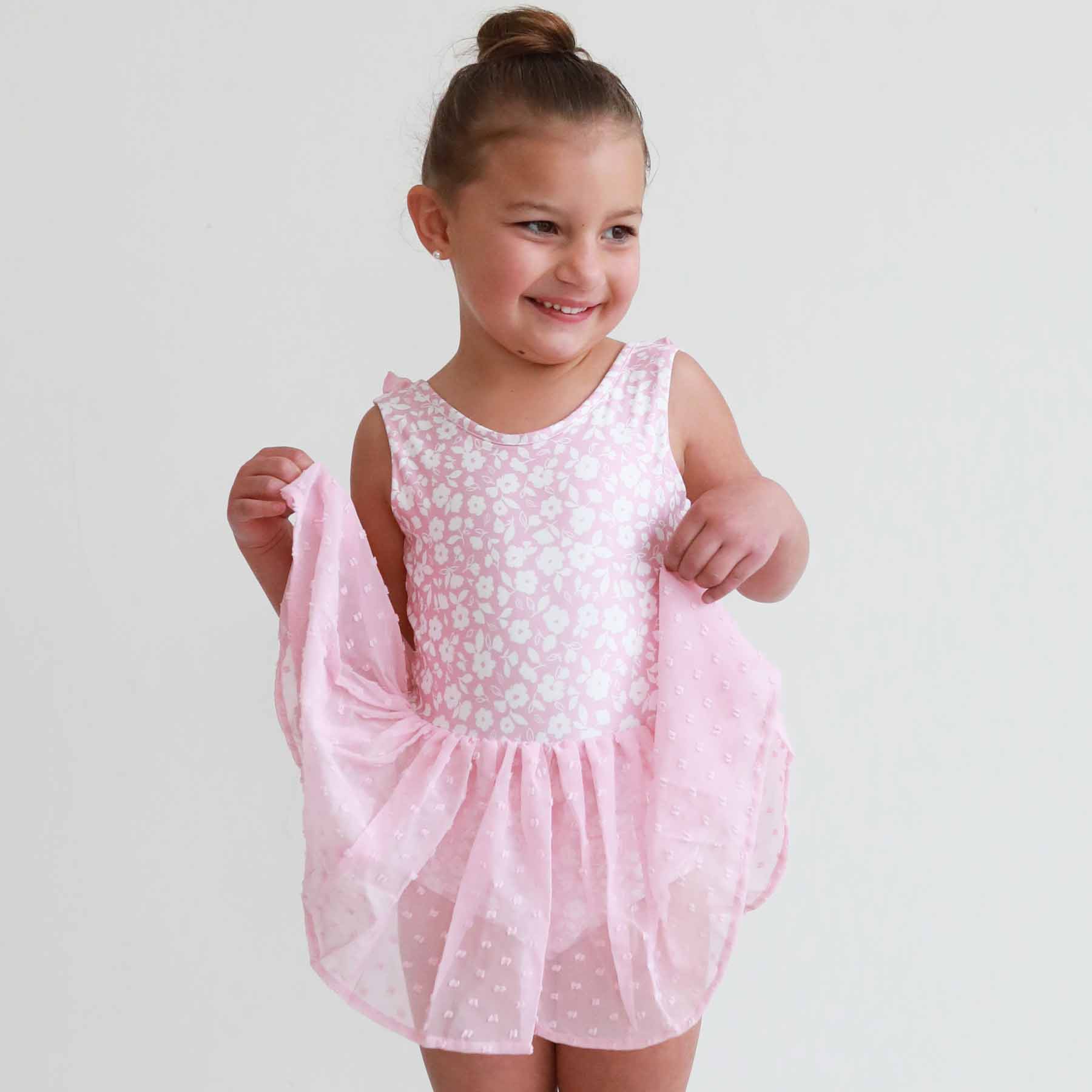 Sleeveless Swiss Dot Leotard | Tiny Blooms - Image 17