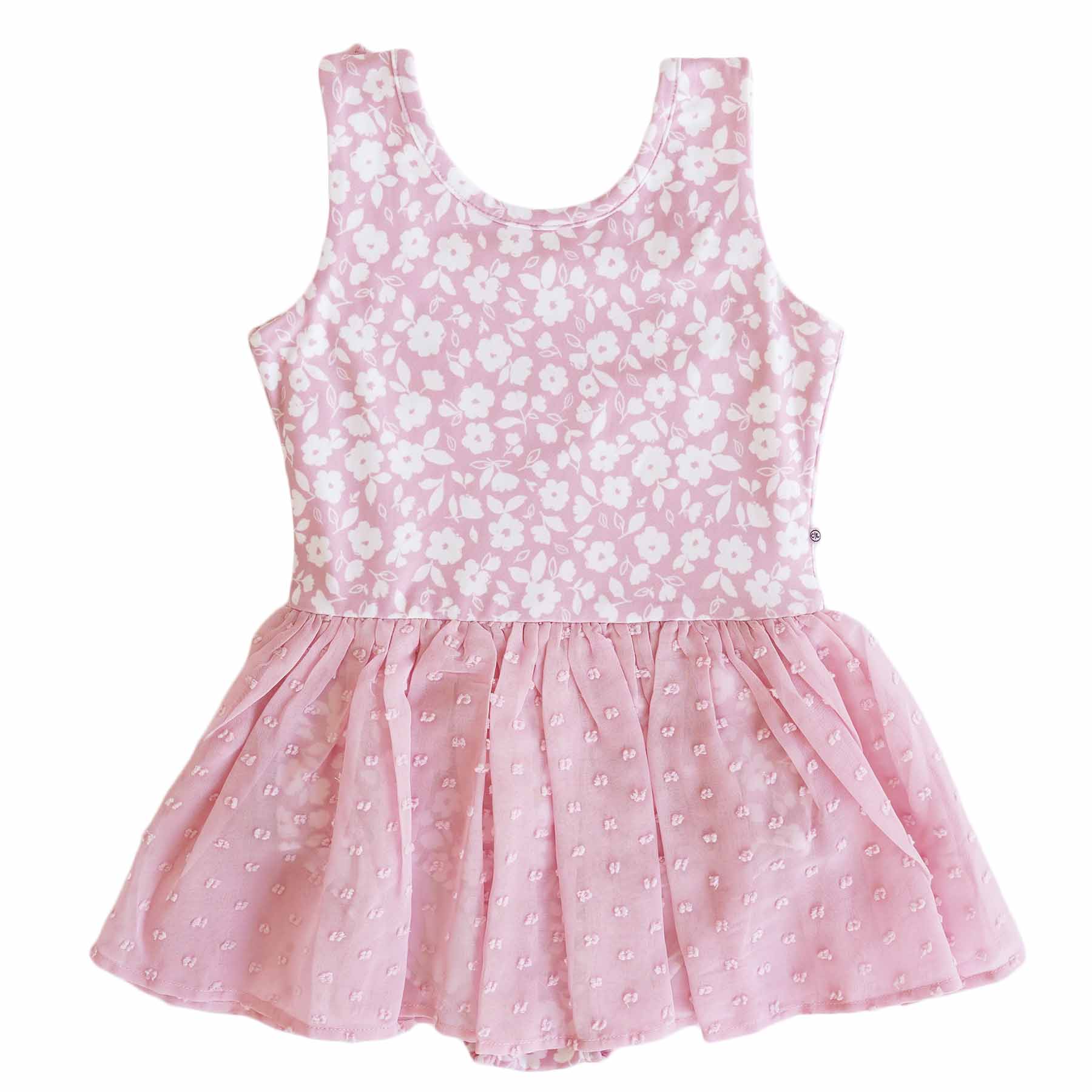Sleeveless Swiss Dot Leotard | Tiny Blooms - Image 2