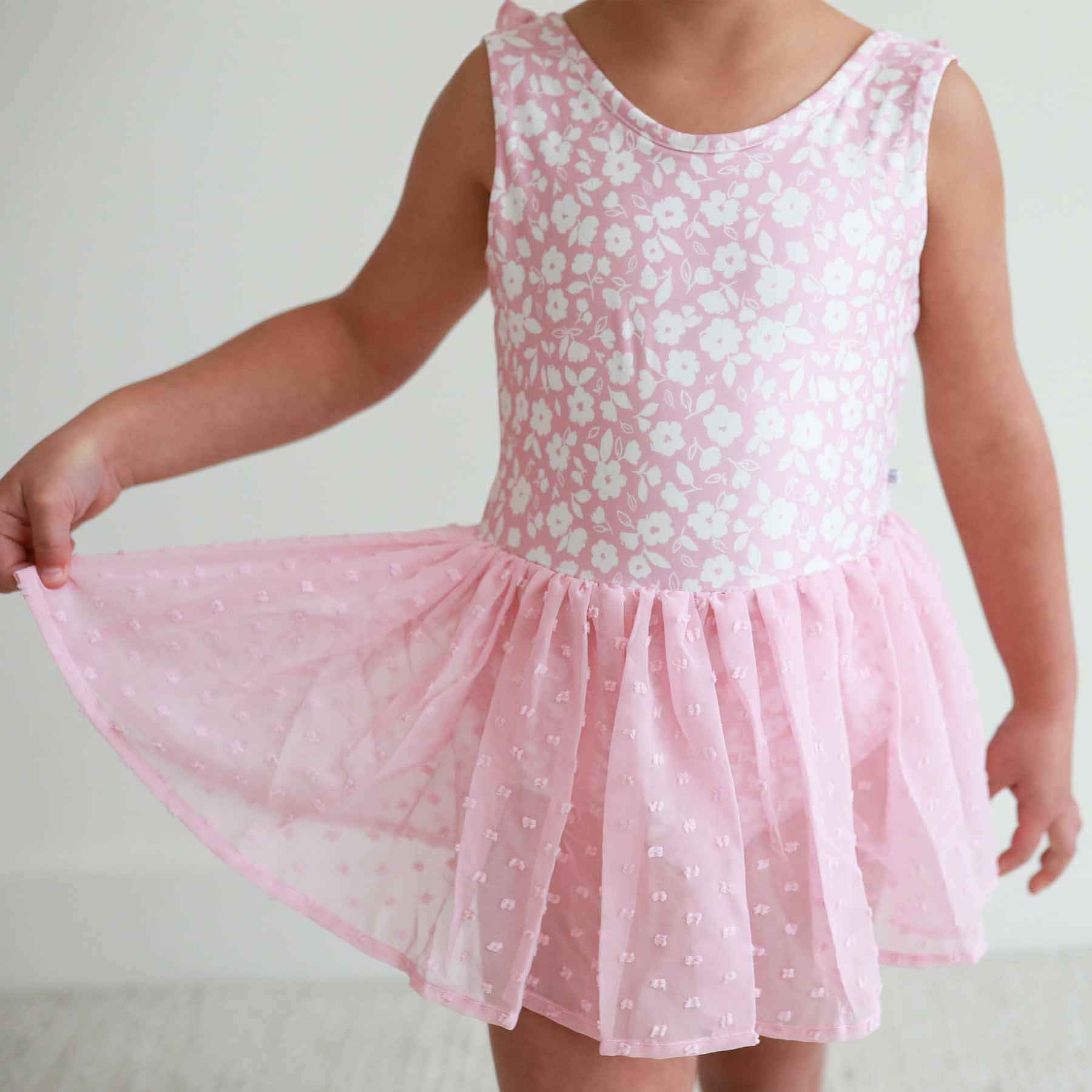 Sleeveless Swiss Dot Leotard | Tiny Blooms - Image 3