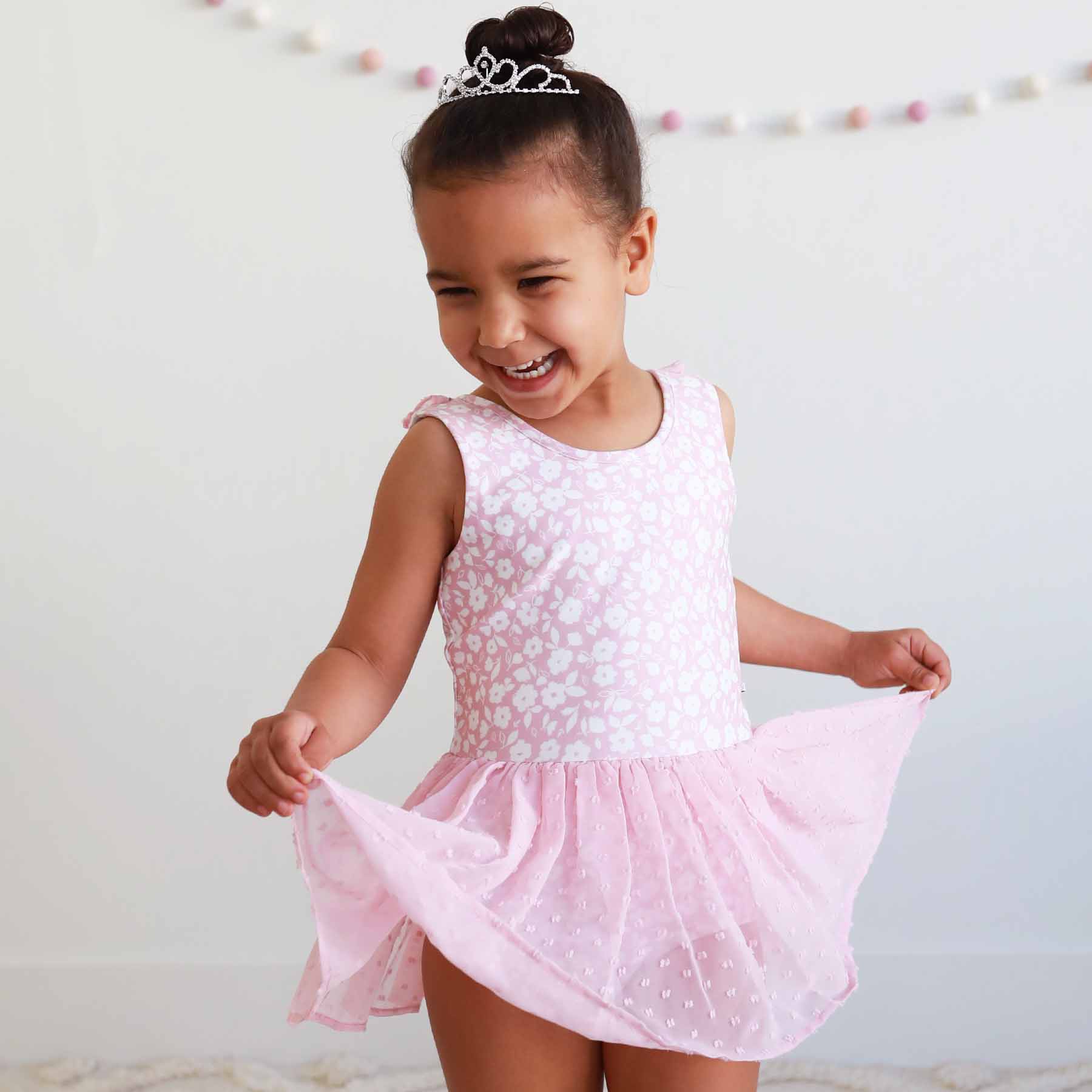 Sleeveless Swiss Dot Leotard | Tiny Blooms - Image 4