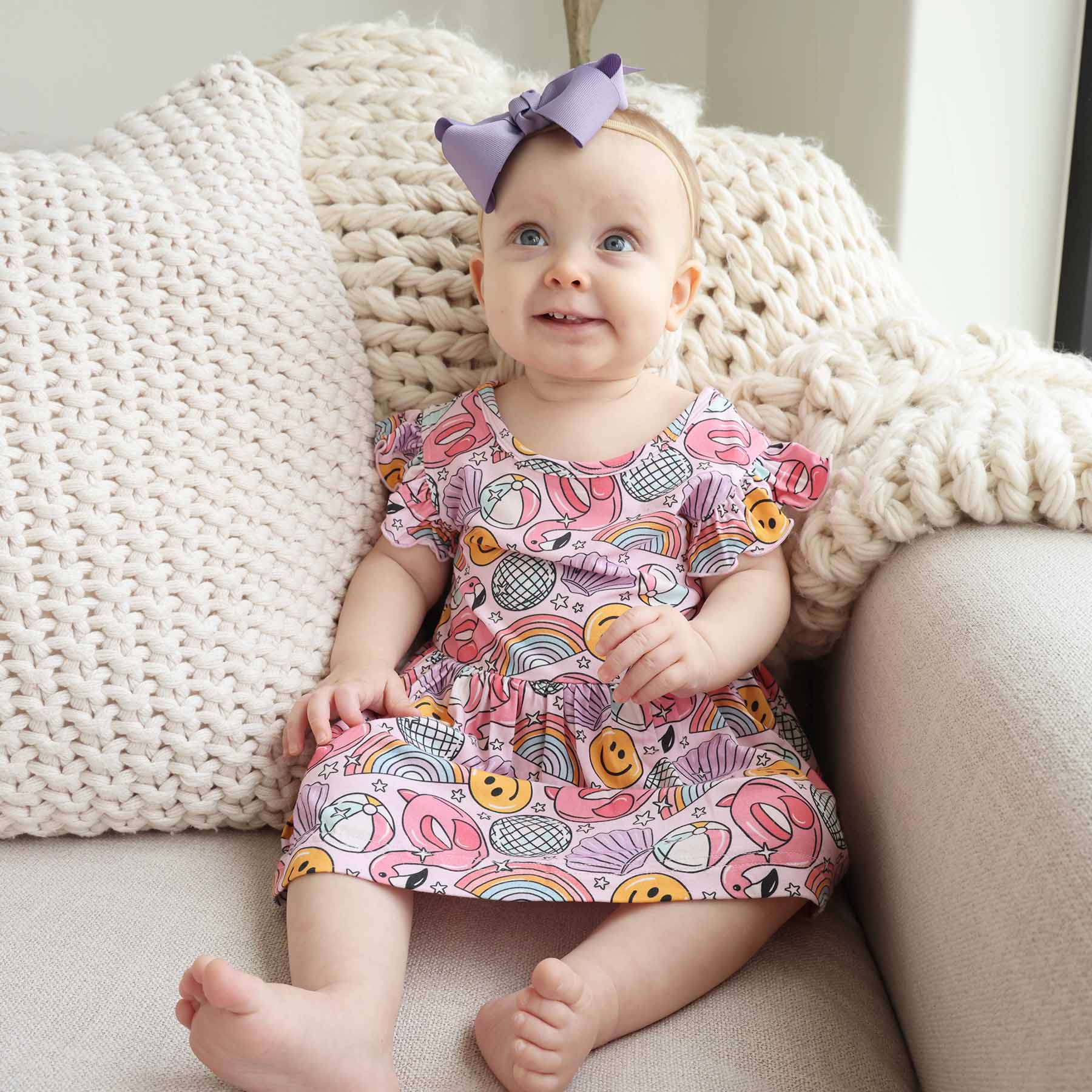 Sleeveless Twirl Bodysuit | Floatie Friends Pink - Image 3