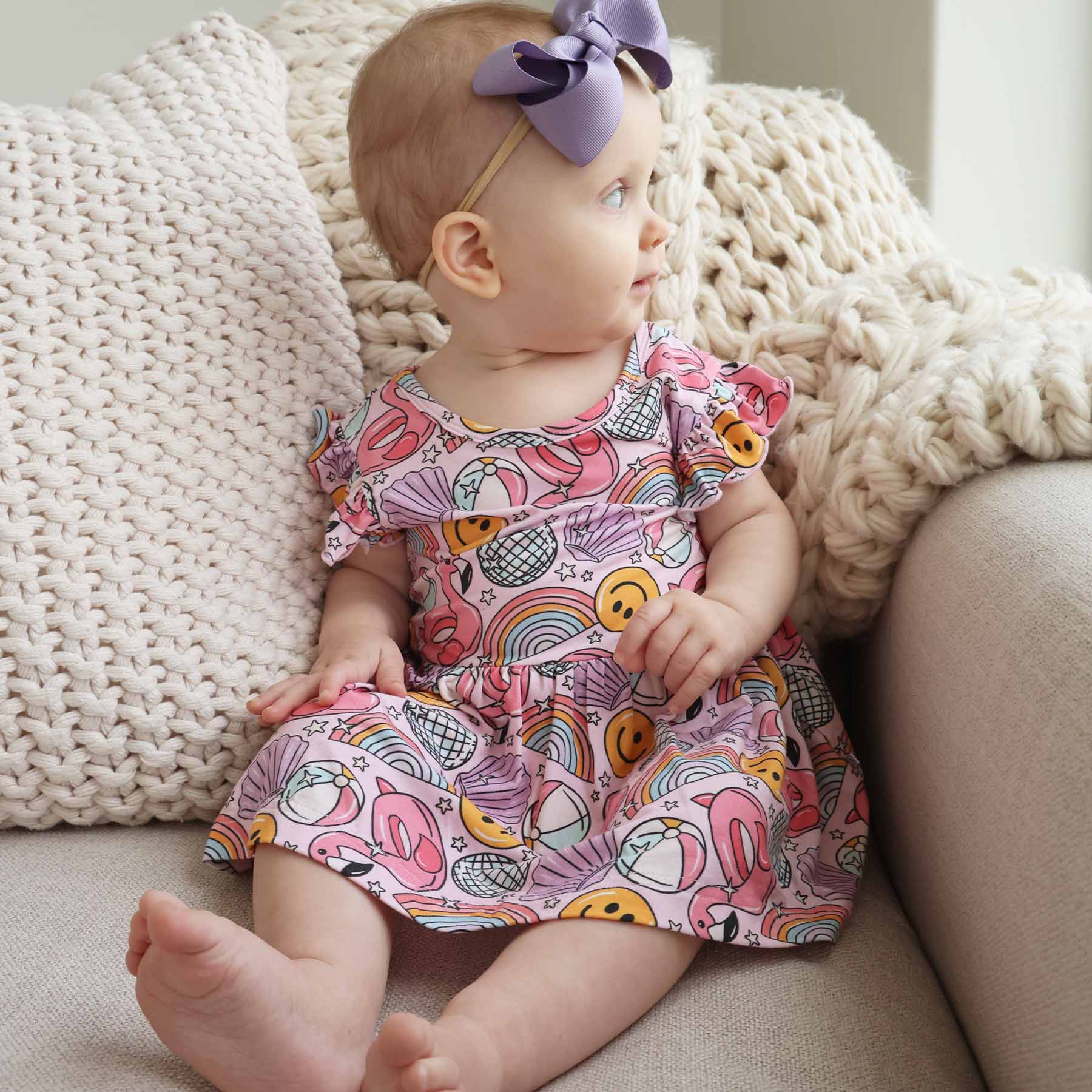 Sleeveless Twirl Bodysuit | Floatie Friends Pink - Image 4