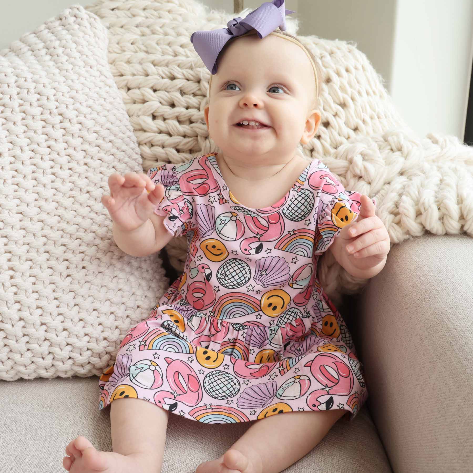 Sleeveless Twirl Bodysuit | Floatie Friends Pink - Image 5
