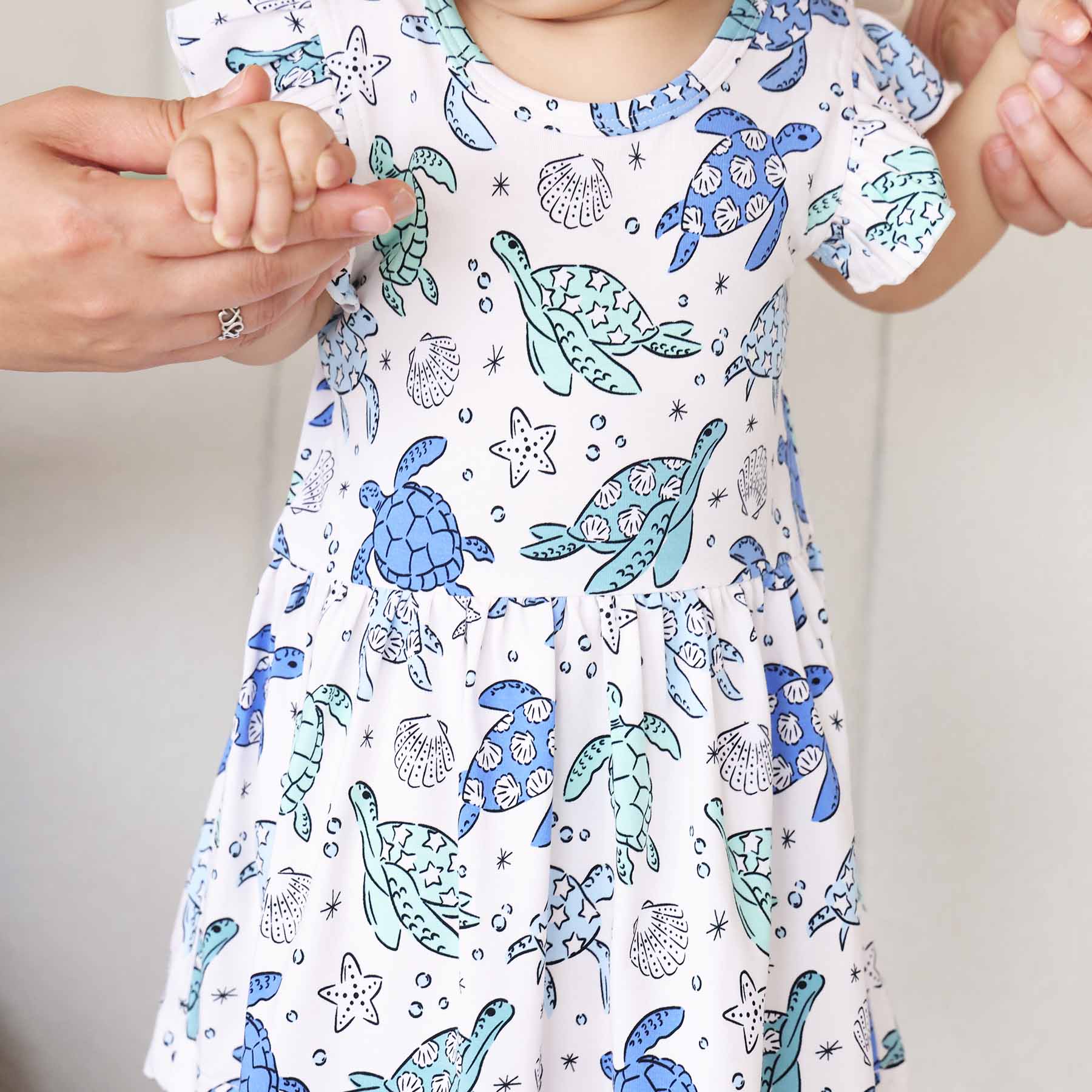 Sleeveless Twirl Bodysuit | Sea Turtle Splash - Image 3