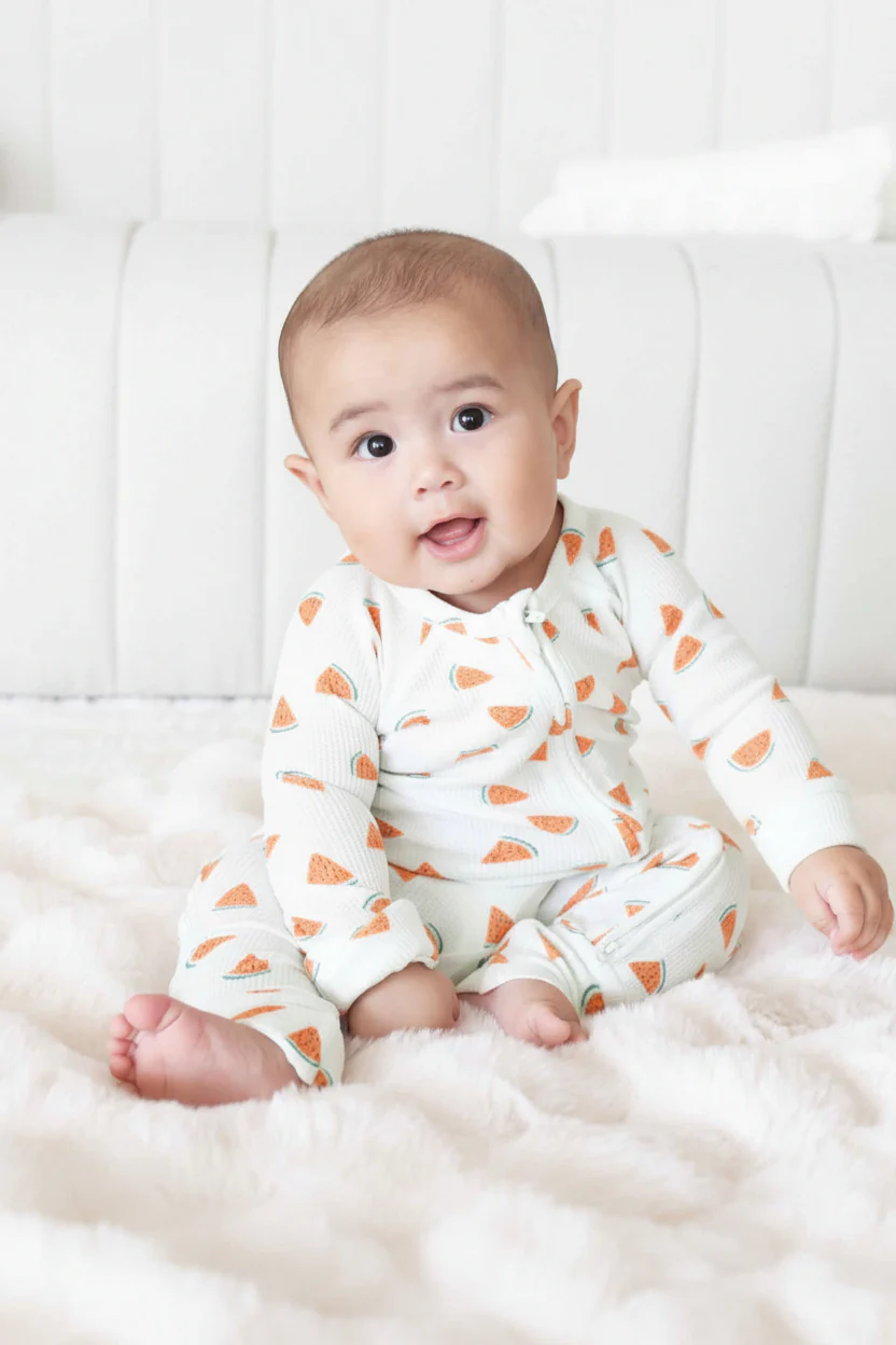 Slice, Slice Baby Bamboo Waffle Convertible Zip Romper - Image 10