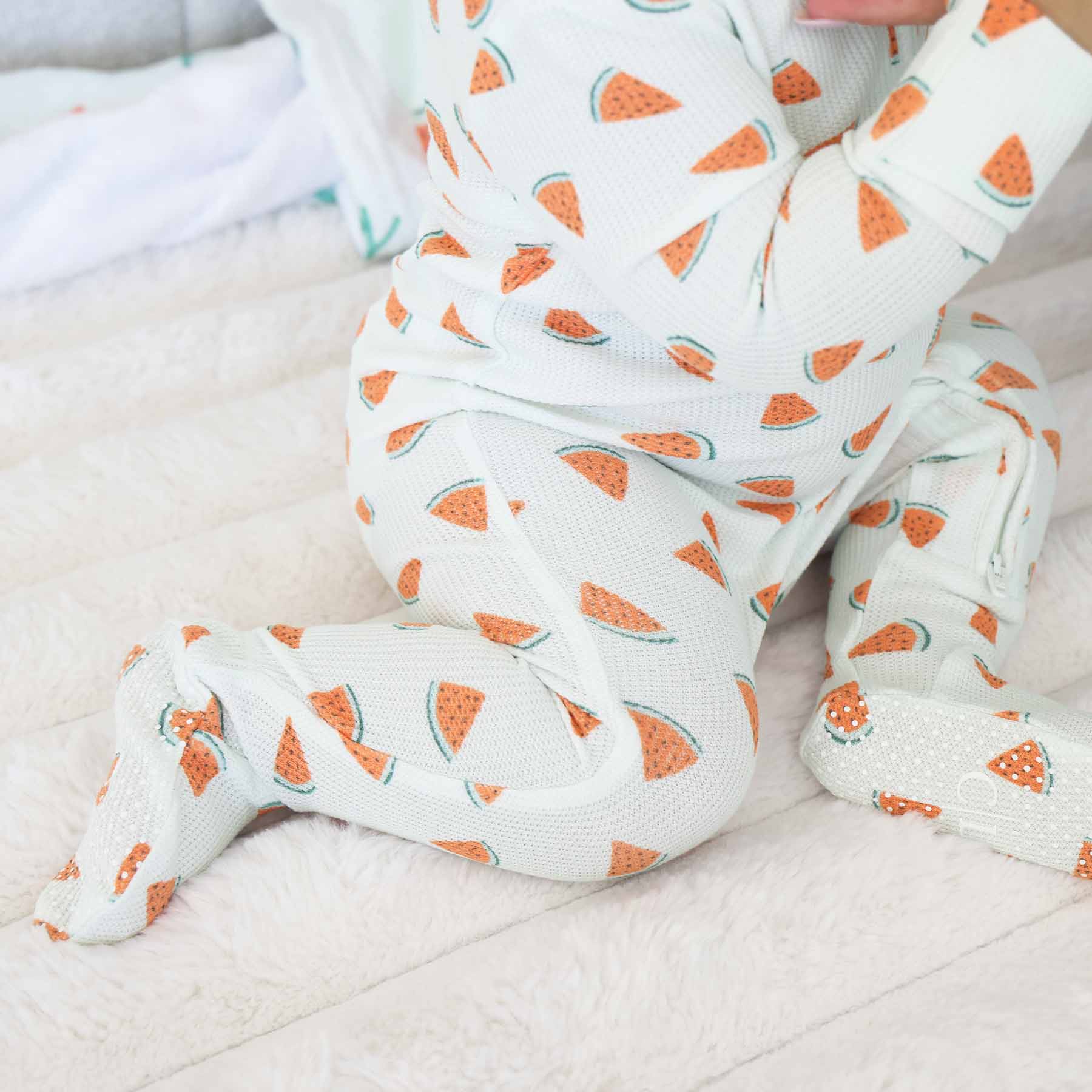 Slice, Slice Baby Bamboo Waffle Zipper Footie - Image 6