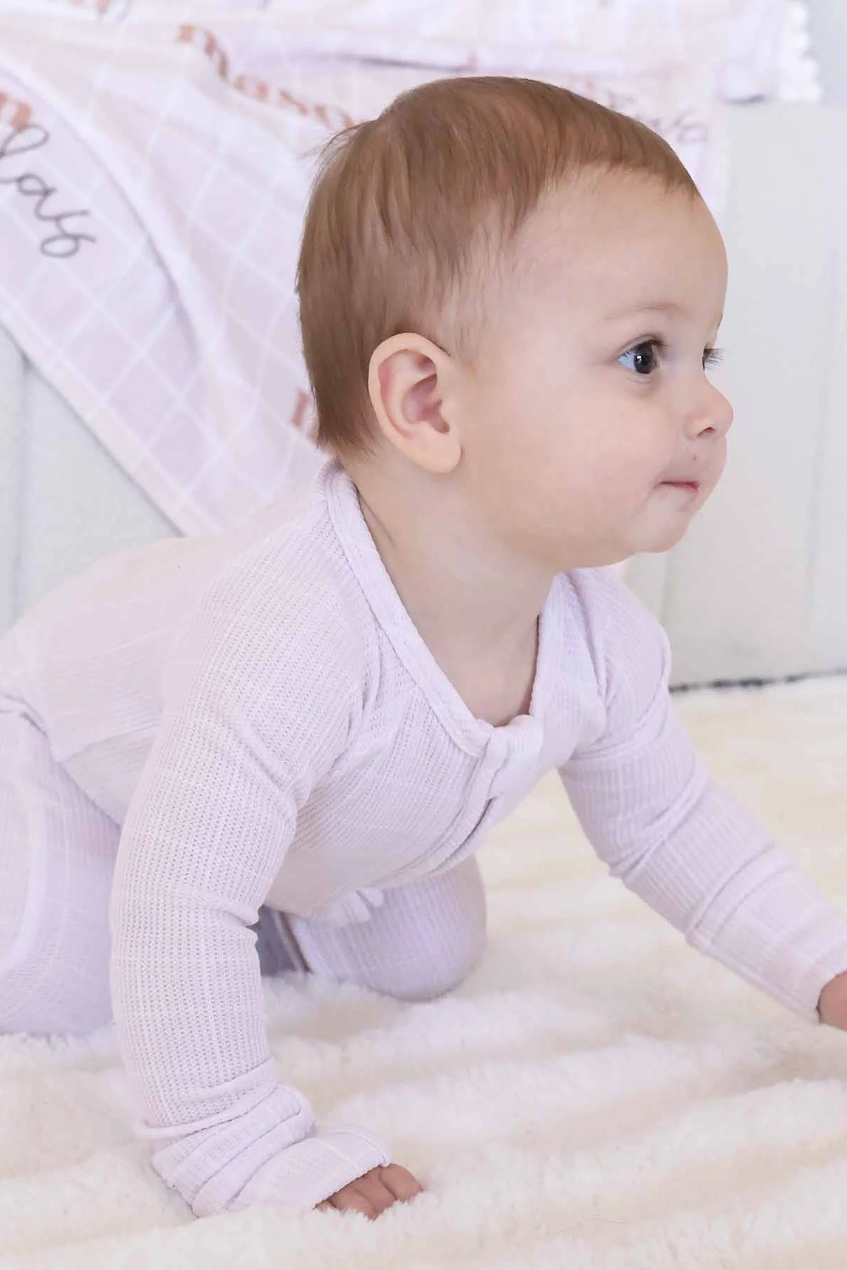 Sloane's Squares Bamboo Waffle Convertible Zip Romper - Image 3