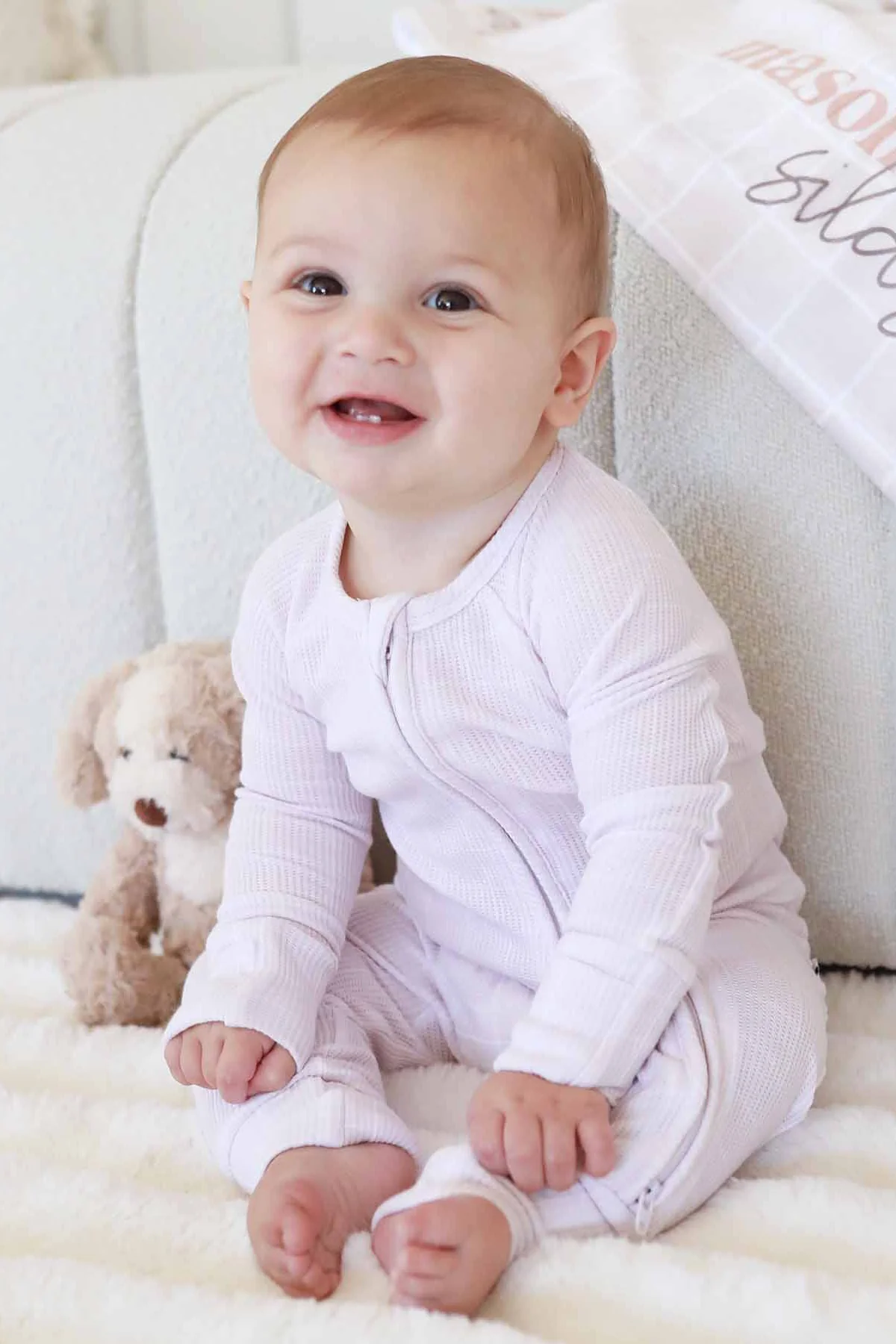 Sloane's Squares Bamboo Waffle Convertible Zip Romper - Image 7