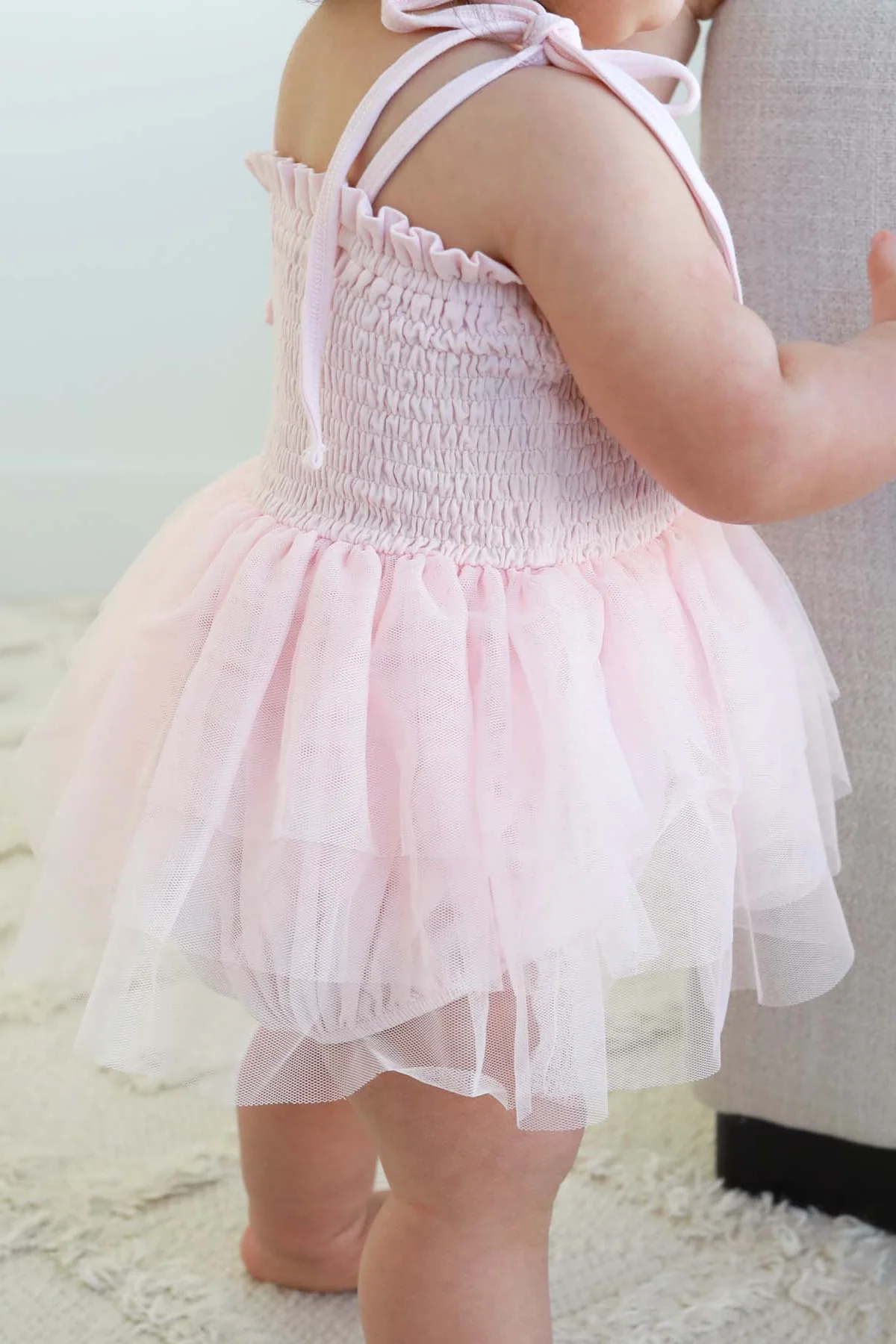 Smocked Tutu Bodysuit | Blush - Image 4