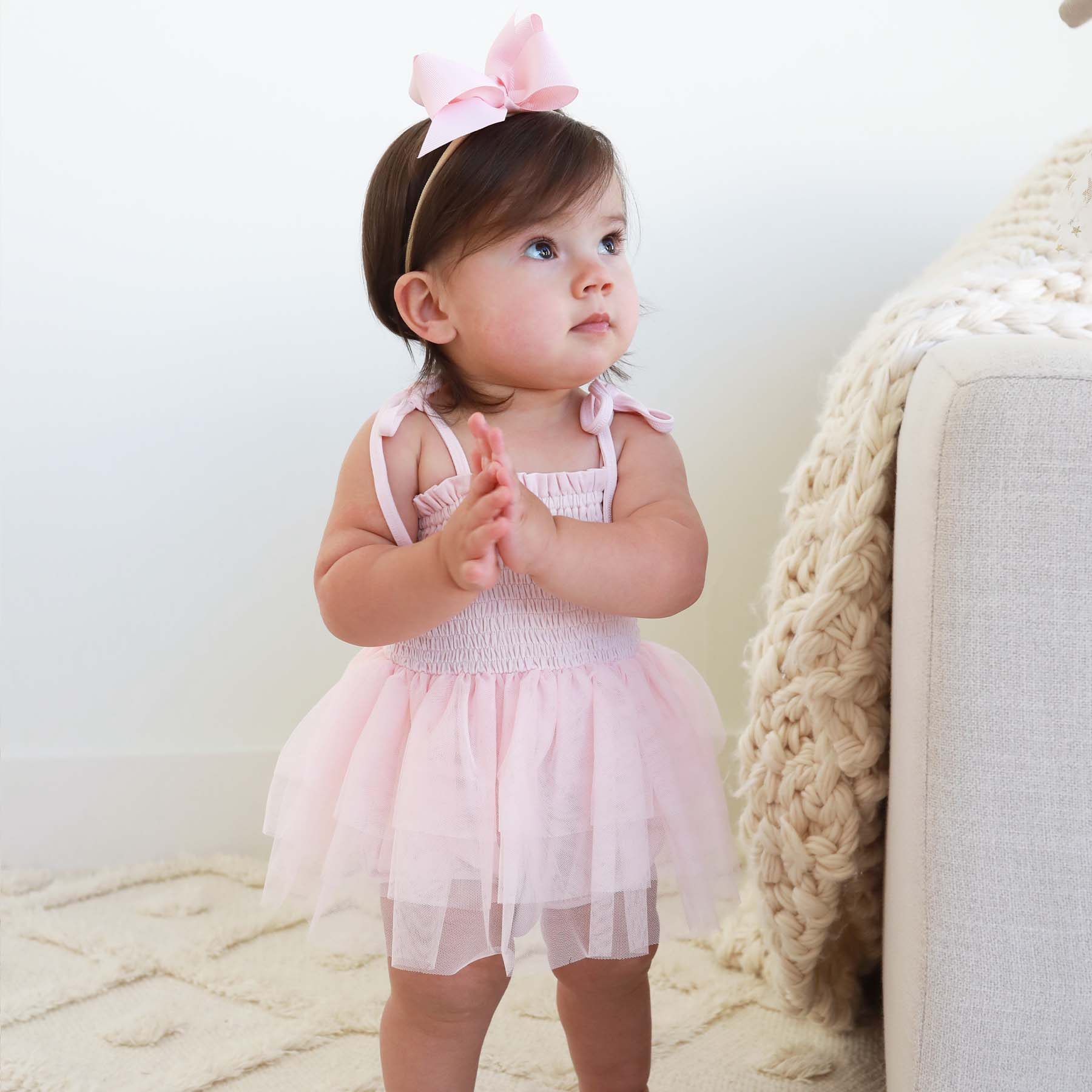 Smocked Tutu Bodysuit | Blush - Image 10