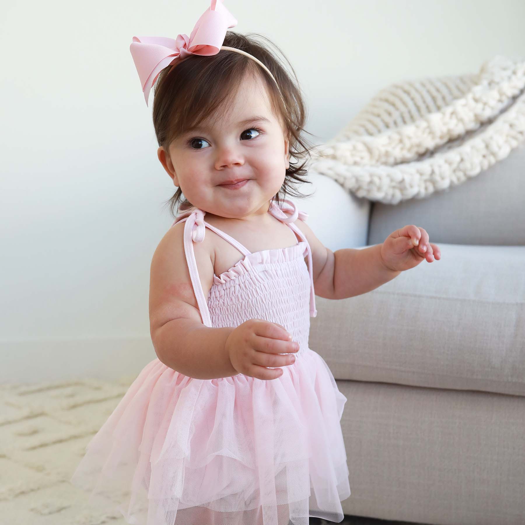 Smocked Tutu Bodysuit | Blush - Image 5
