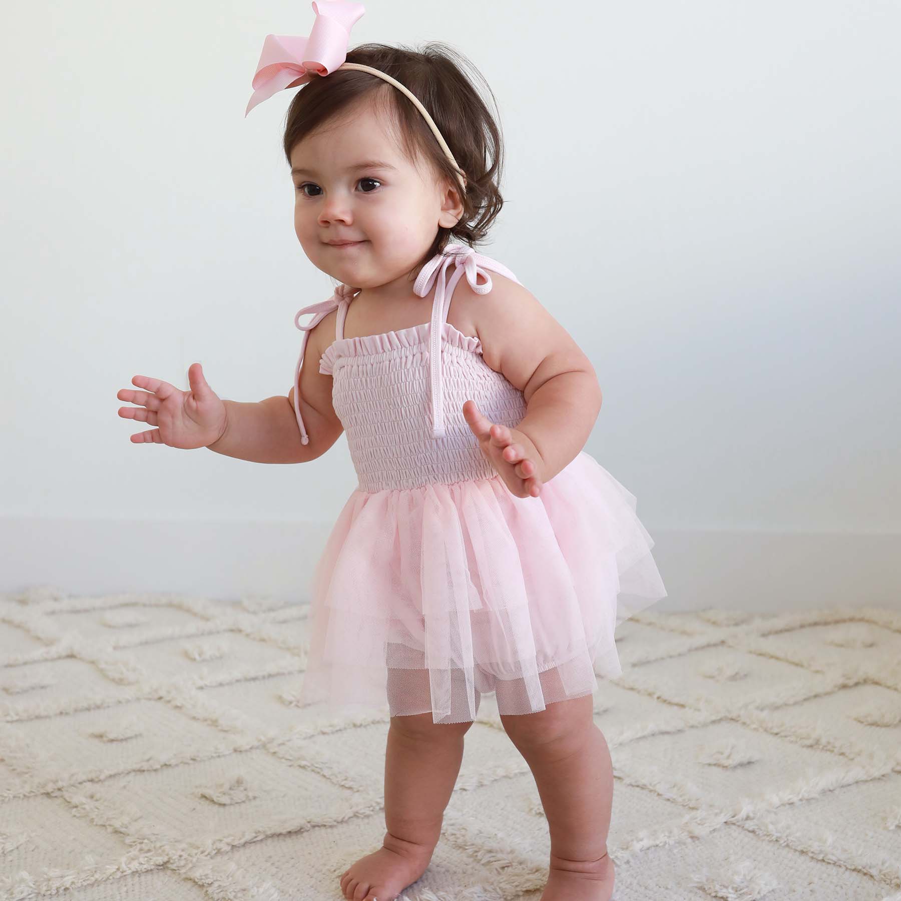 Smocked Tutu Bodysuit | Blush - Image 8