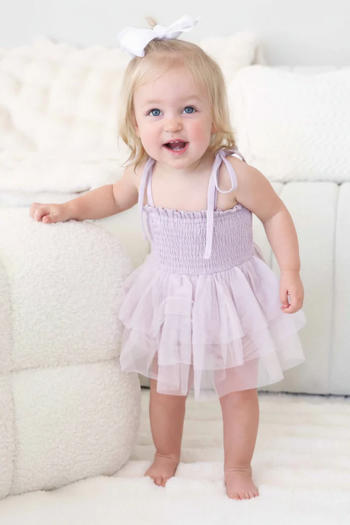 Smocked Tutu Bodysuit | Periwinkle