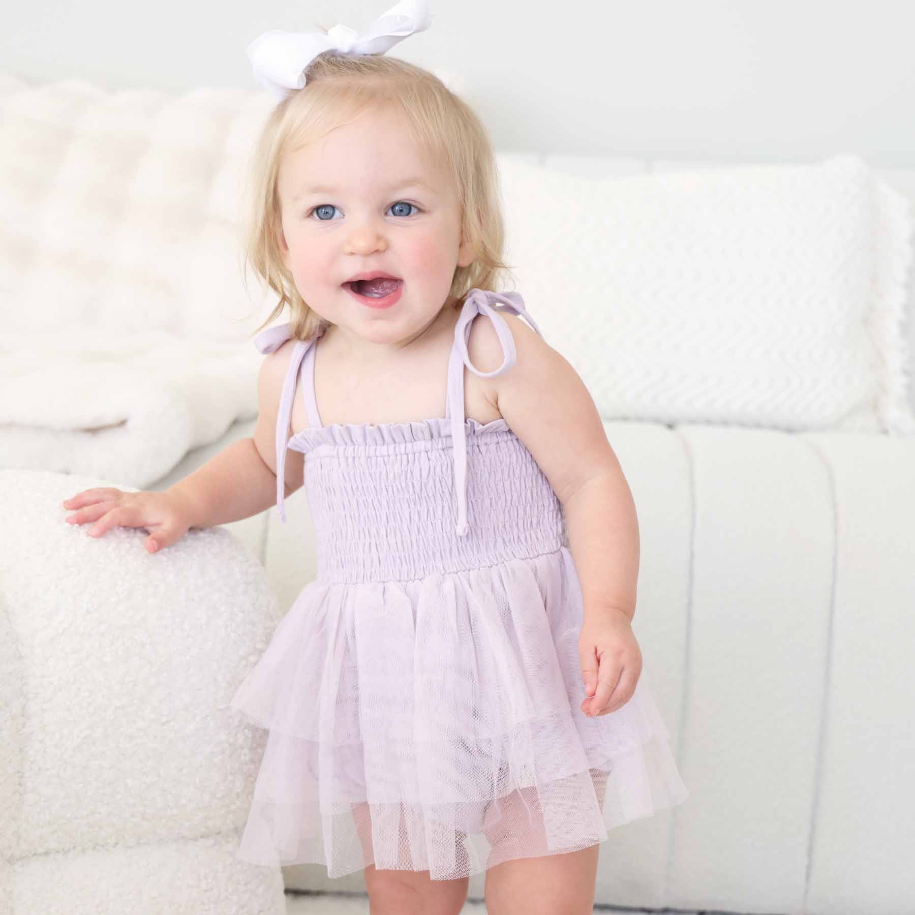 Smocked Tutu Bodysuit | Periwinkle - Image 9