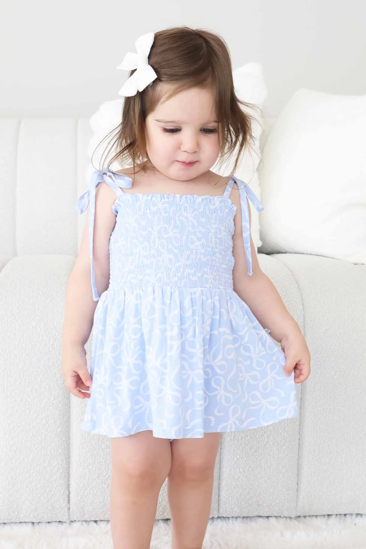 Smocked Twirl Bodysuit | Blue-tiful Bows - Image 3