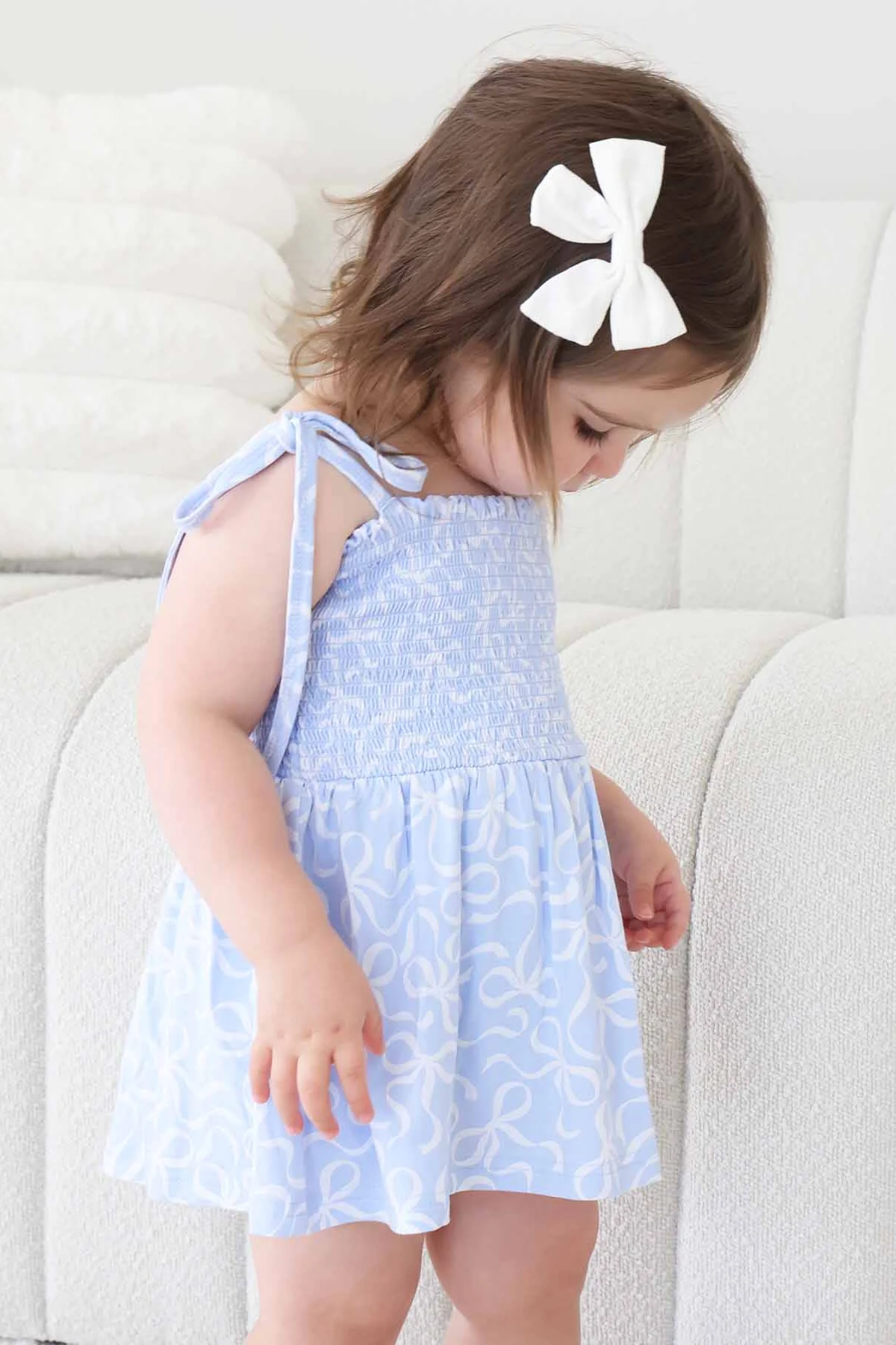 Smocked Twirl Bodysuit | Blue-tiful Bows - Image 5