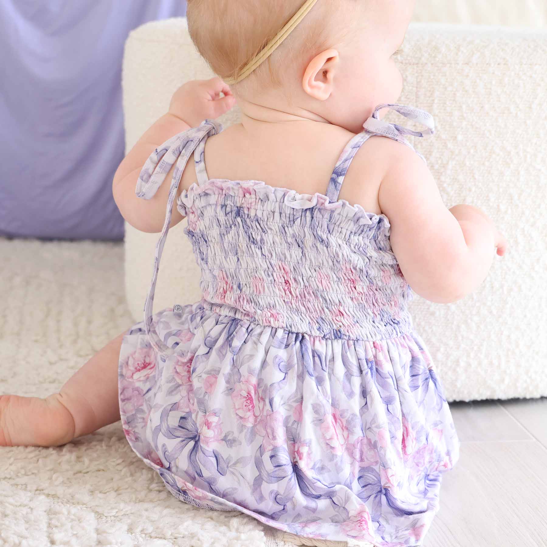 Smocked Twirl Bodysuit | Leighton's Lavender - Image 10
