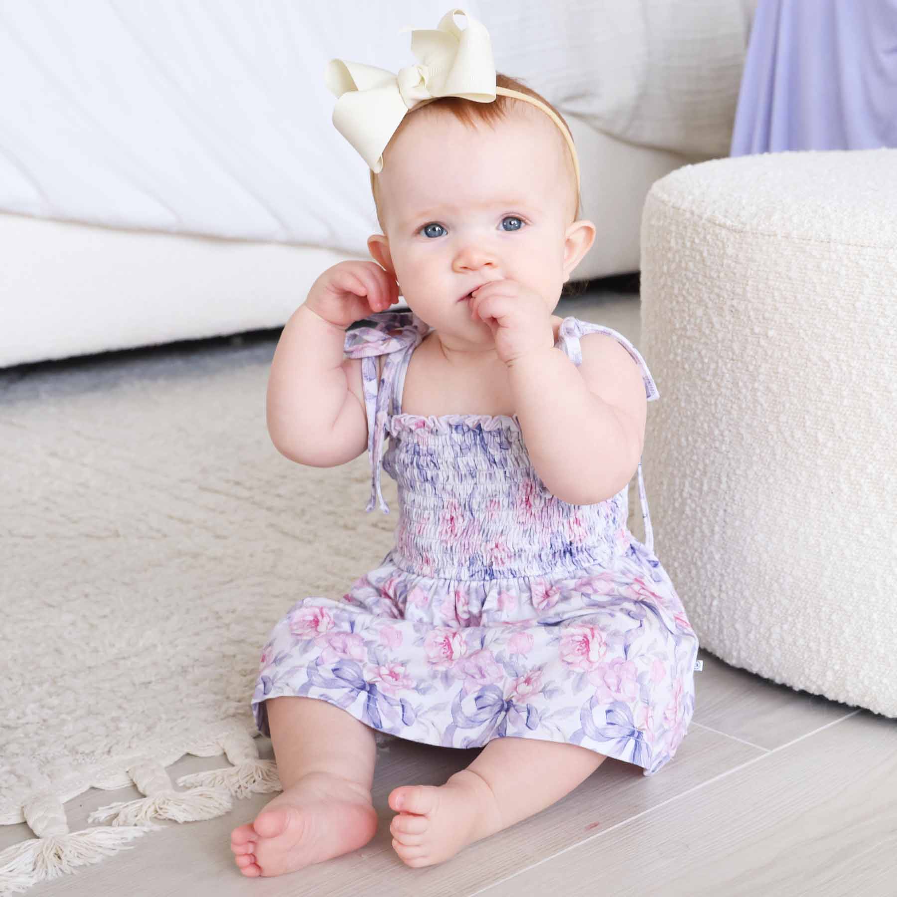 Smocked Twirl Bodysuit | Leighton's Lavender - Image 5