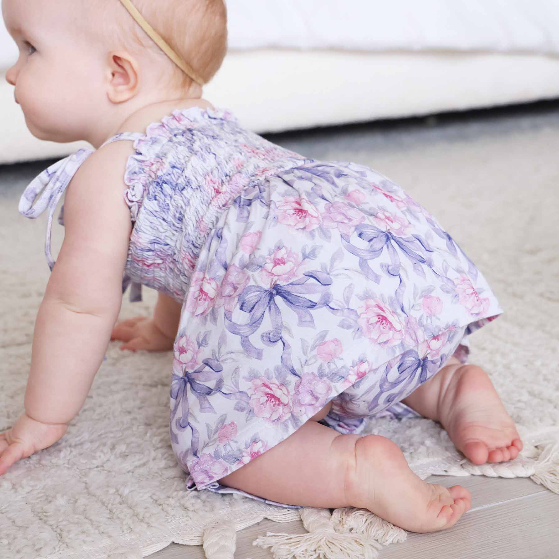 Smocked Twirl Bodysuit | Leighton's Lavender - Image 8