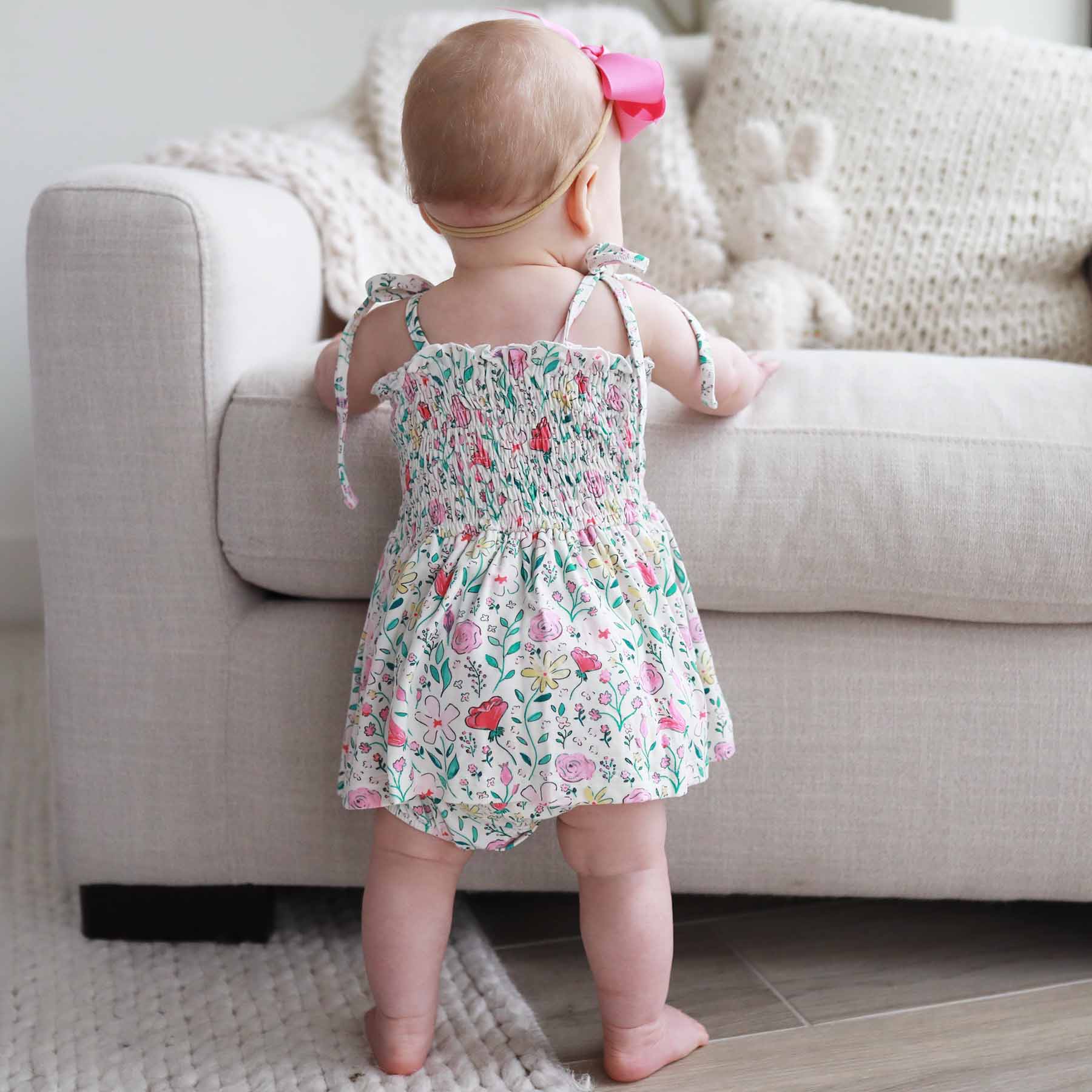 Smocked Twirl Bodysuit | Paris Petals - Image 10