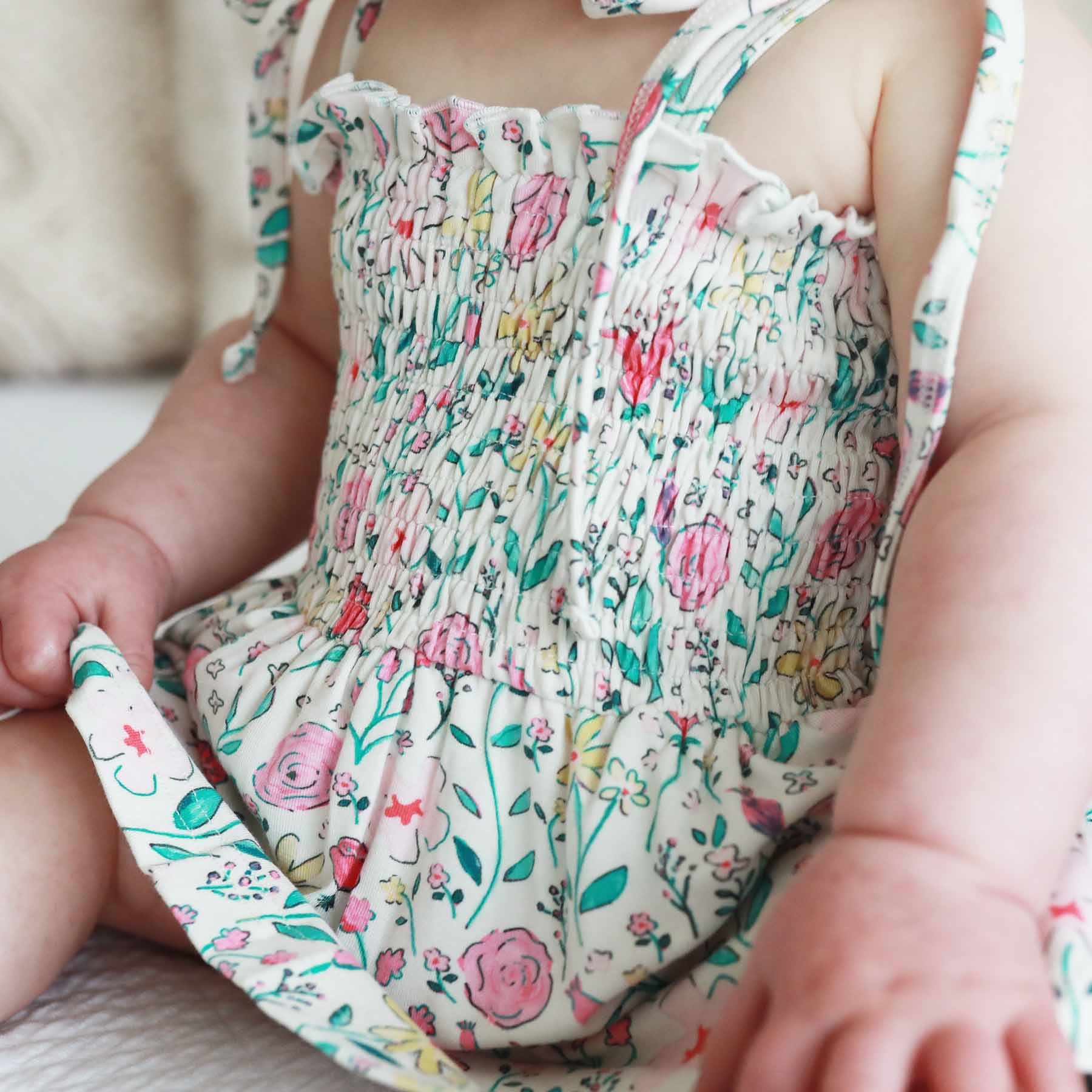 Smocked Twirl Bodysuit | Paris Petals - Image 6