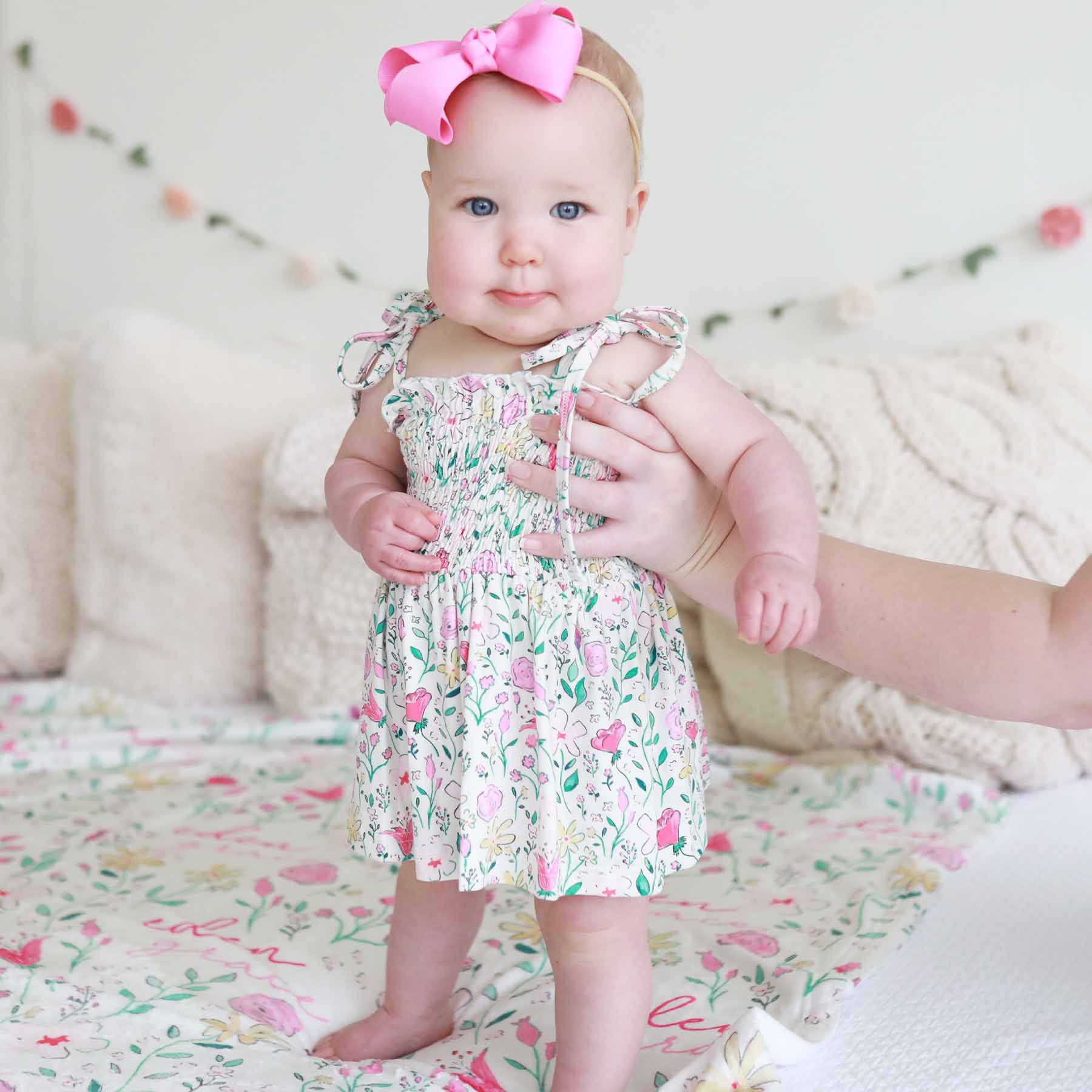 Smocked Twirl Bodysuit | Paris Petals - Image 8
