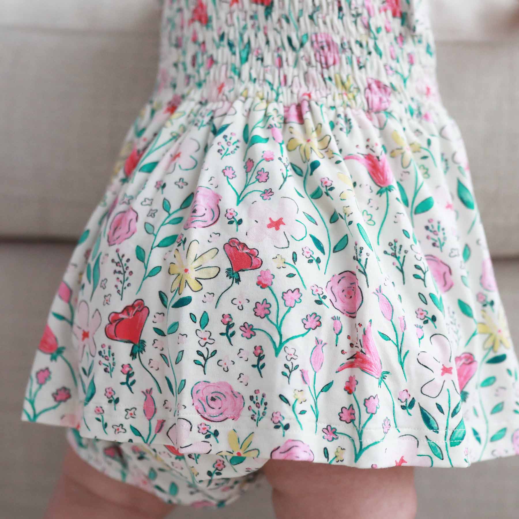 Smocked Twirl Bodysuit | Paris Petals - Image 9