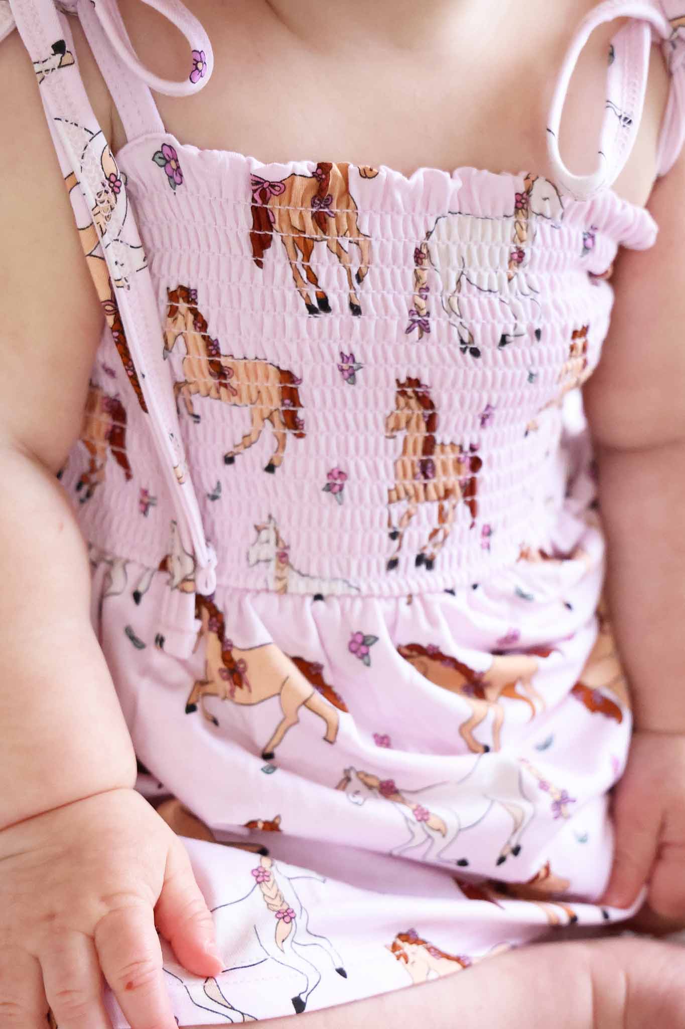 Smocked Twirl Bodysuit | Pony Club Pink - Image 3