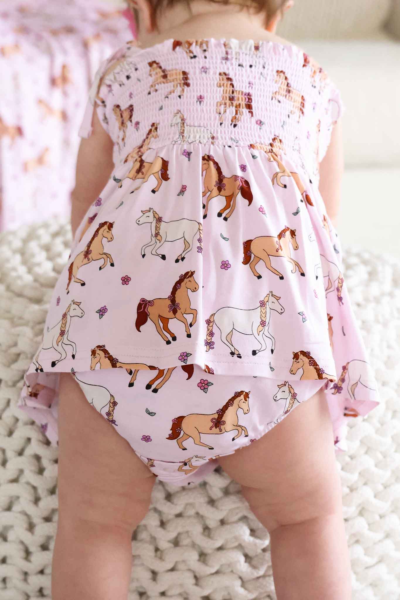 Smocked Twirl Bodysuit | Pony Club Pink - Image 4