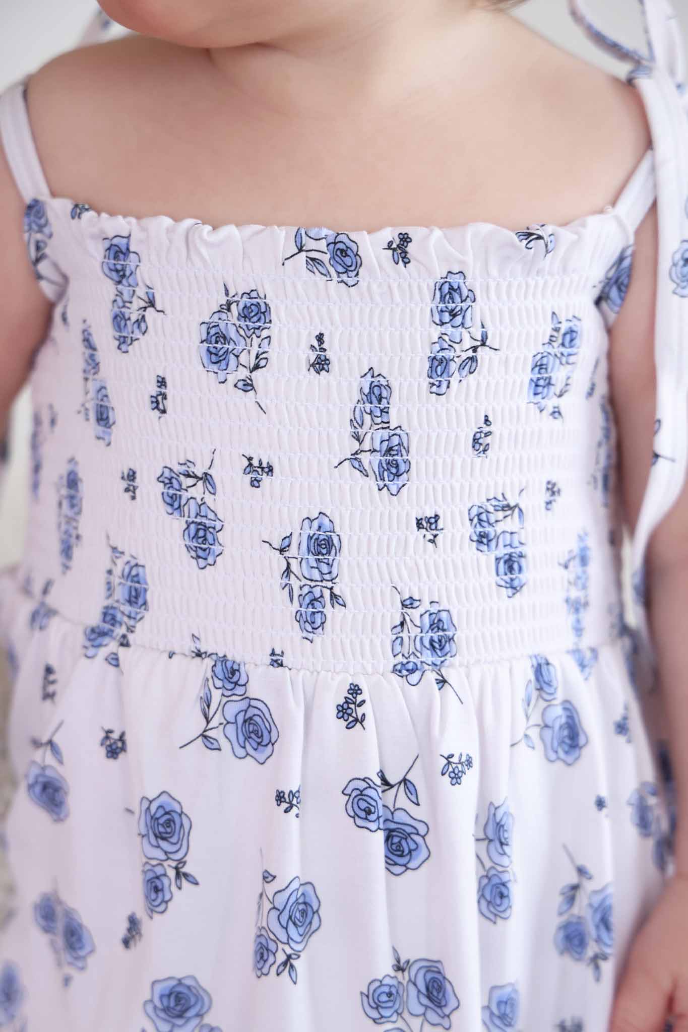 Smocked Twirl Bodysuit | Sapphire Garden - Image 3