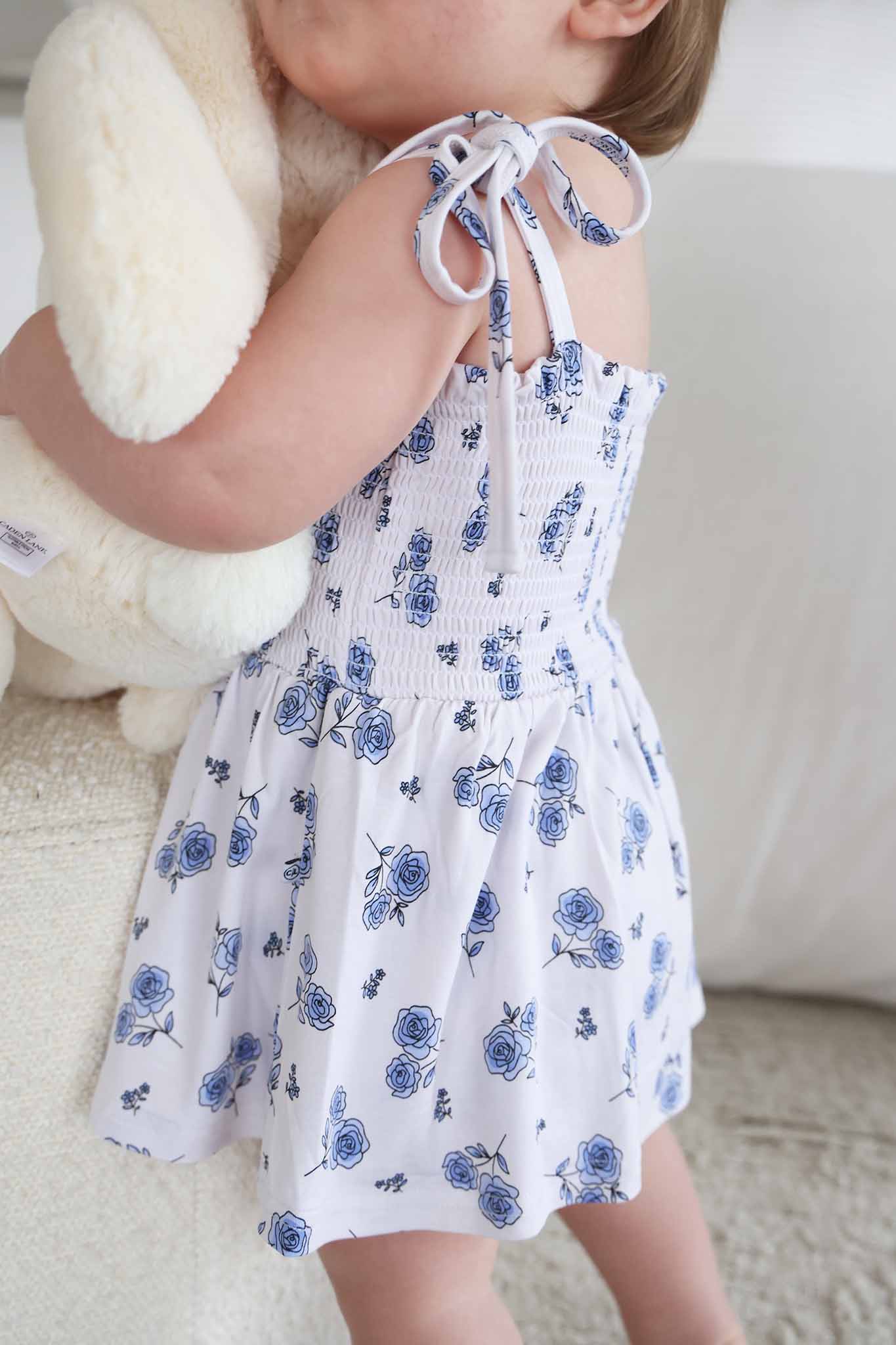 Smocked Twirl Bodysuit | Sapphire Garden - Image 5