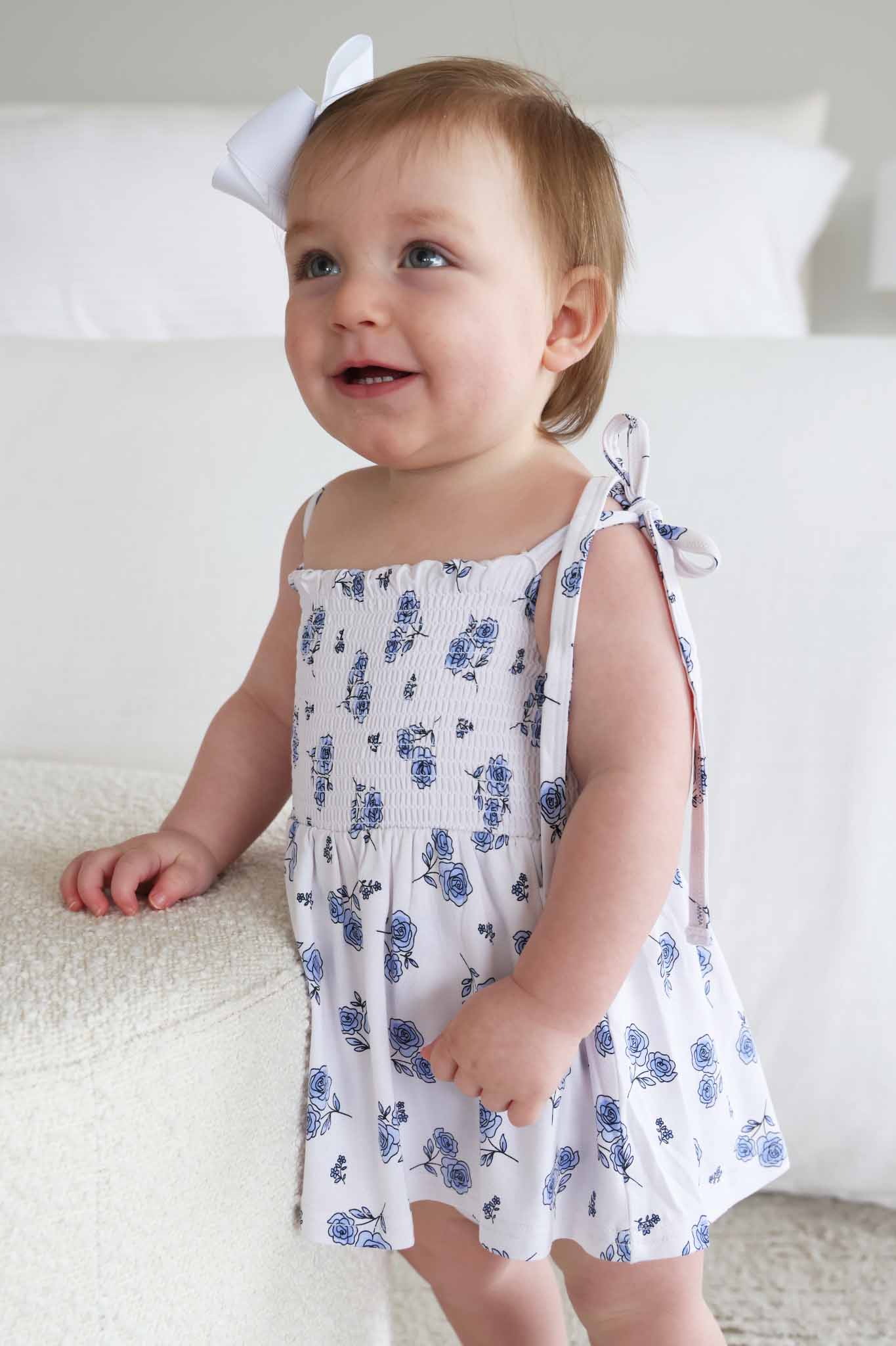 Smocked Twirl Bodysuit | Sapphire Garden - Image 9
