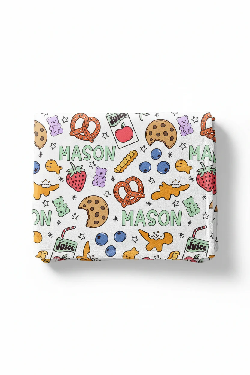 Snack Time Personalized Kids Blanket